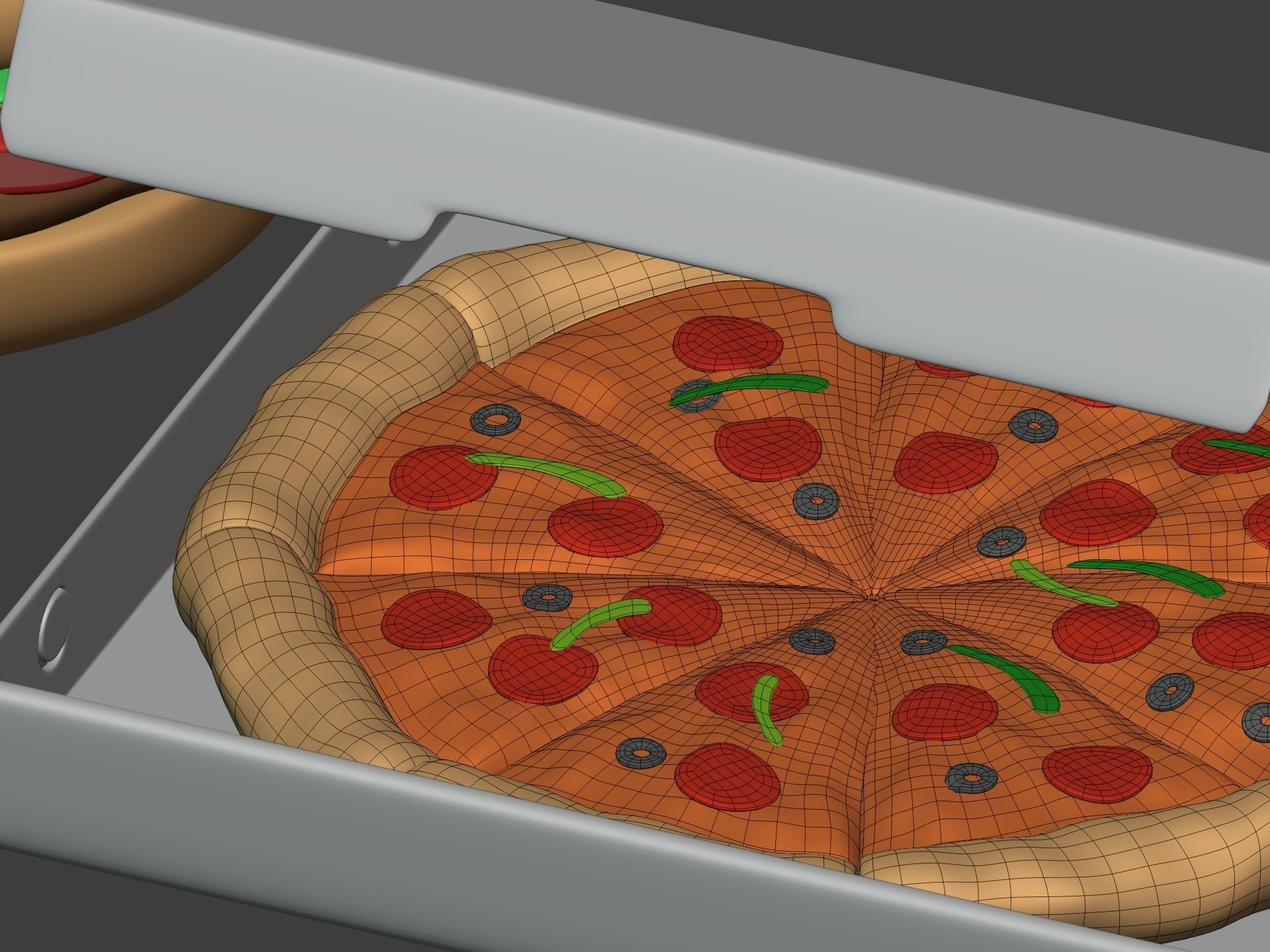 Cartoon Fast Food Pack - Burger Pizza Hot Dog Icons 3D model_18