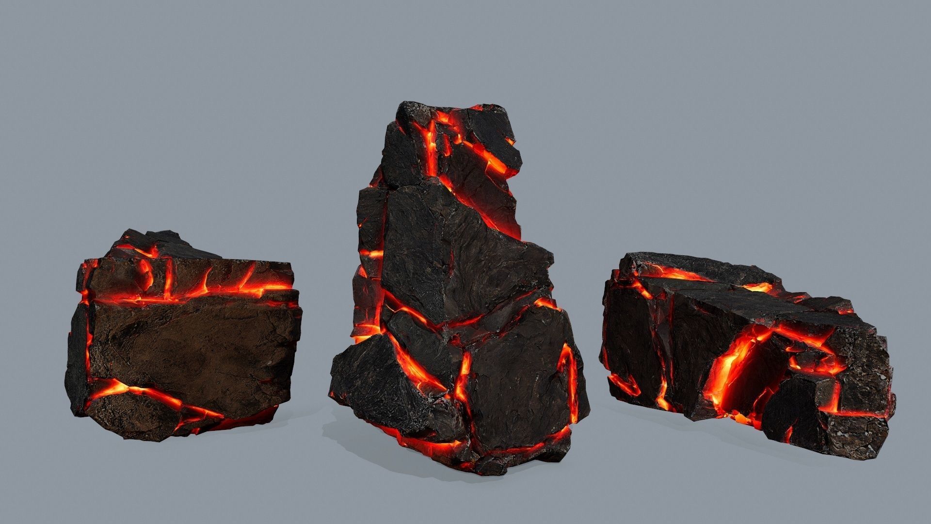lava rocks Low-poly 3D model_2