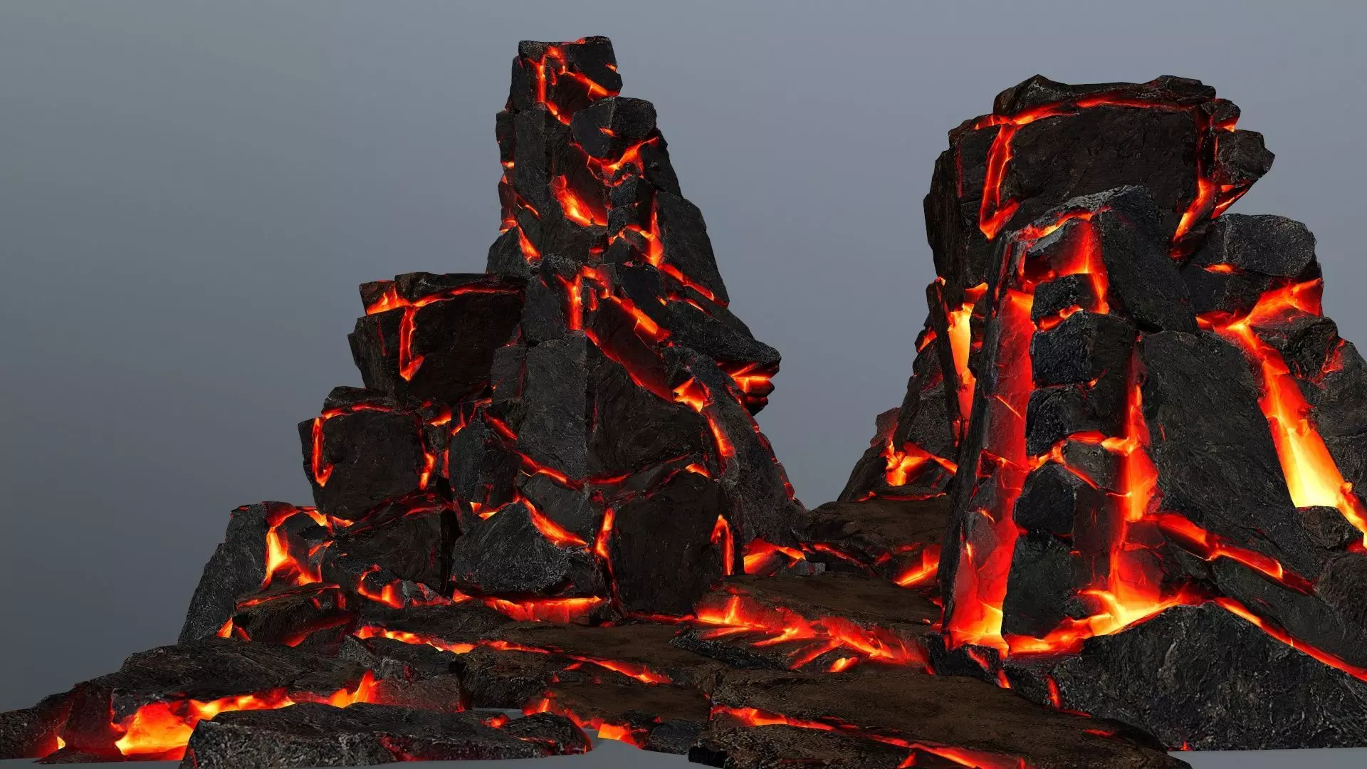 lava rocks Low-poly 3D model_0