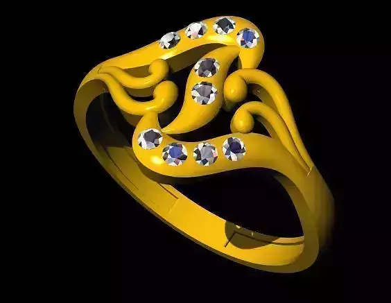 ladies stone ring 3dm file