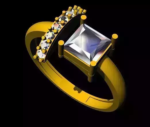 ladies stone ring 3dm file