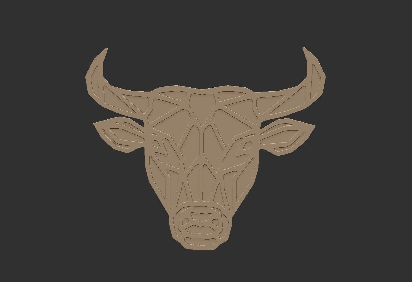 bull wall decor for 3d printing 3D print model_5