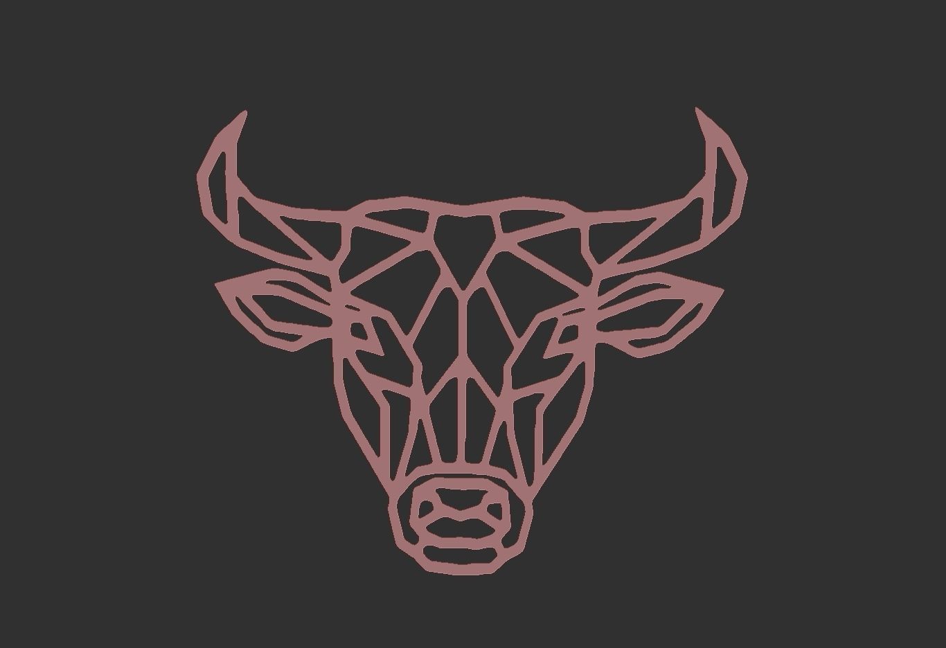 bull wall decor for 3d printing 3D print model_4