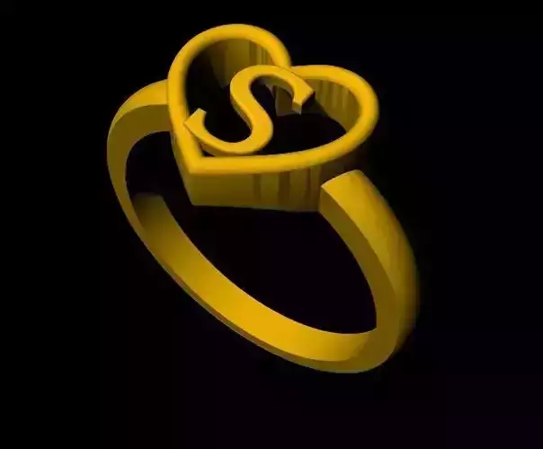alphabet heart ring 3dm file