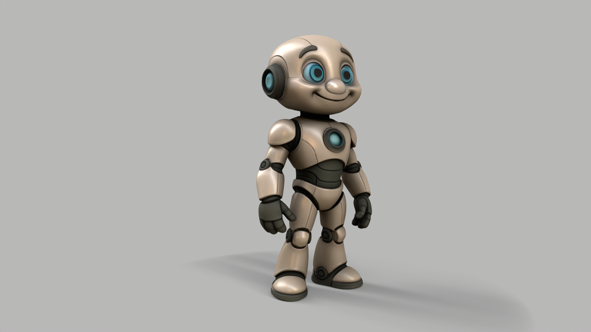 Stylized Cute Robot Low-poly 3D model_6