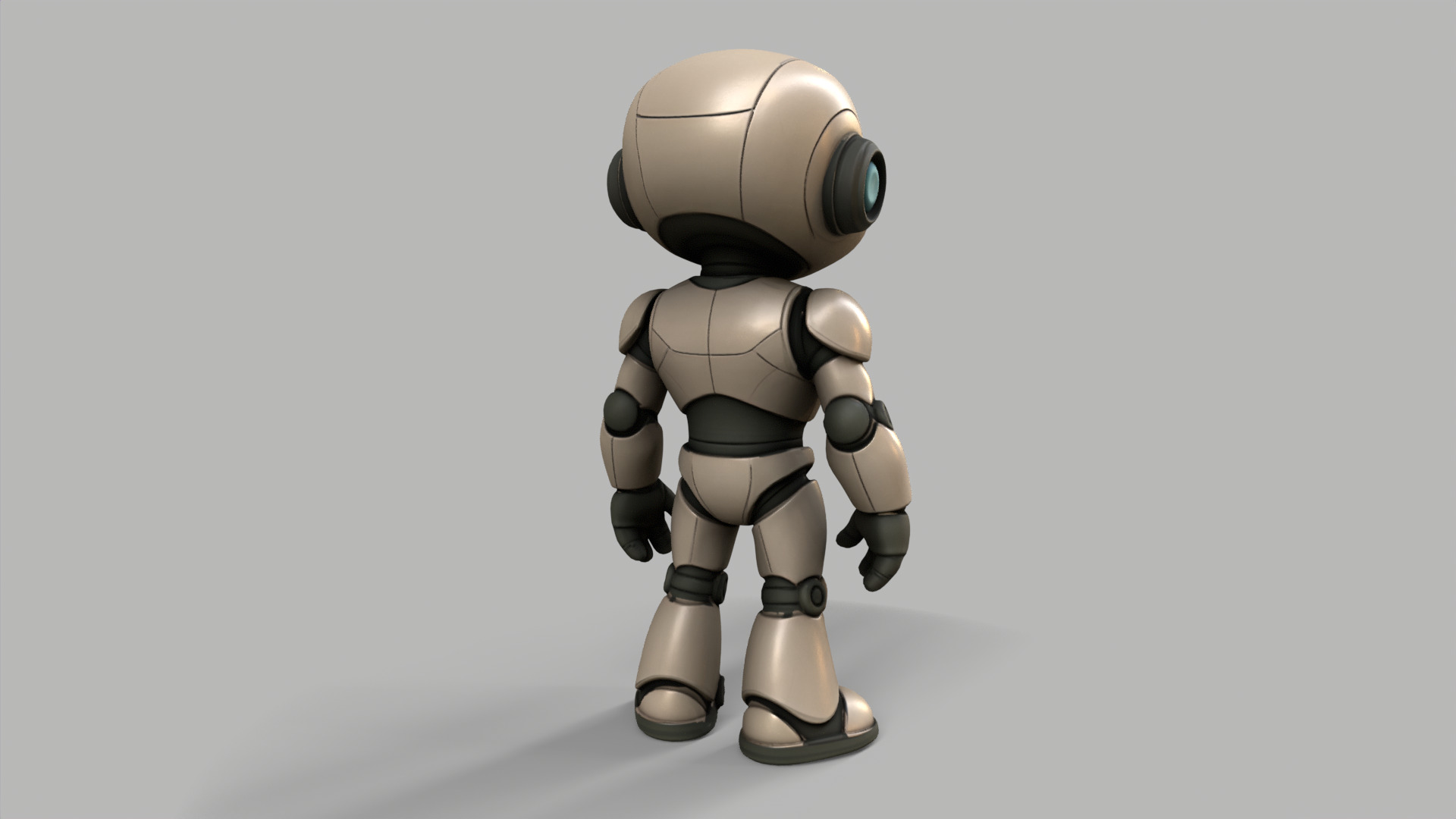 Stylized Cute Robot Low-poly 3D model_2