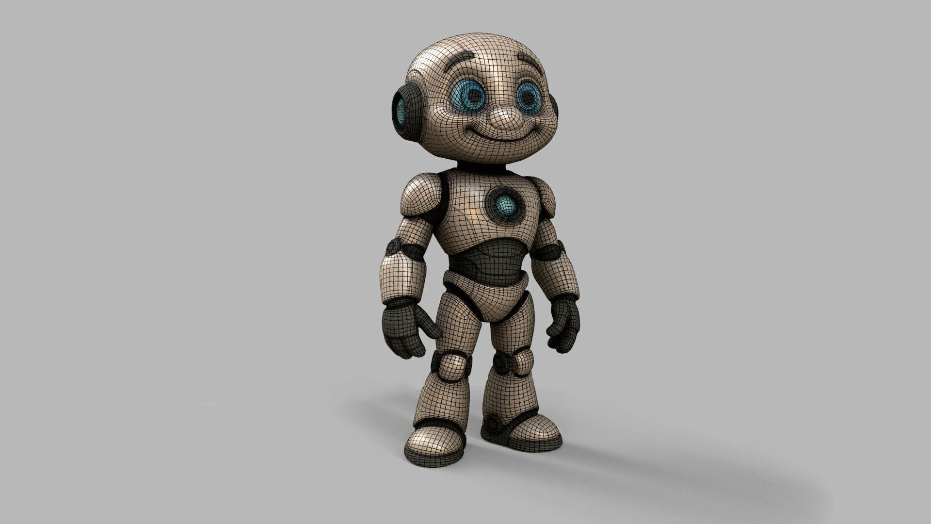 Stylized Cute Robot Low-poly 3D model_7