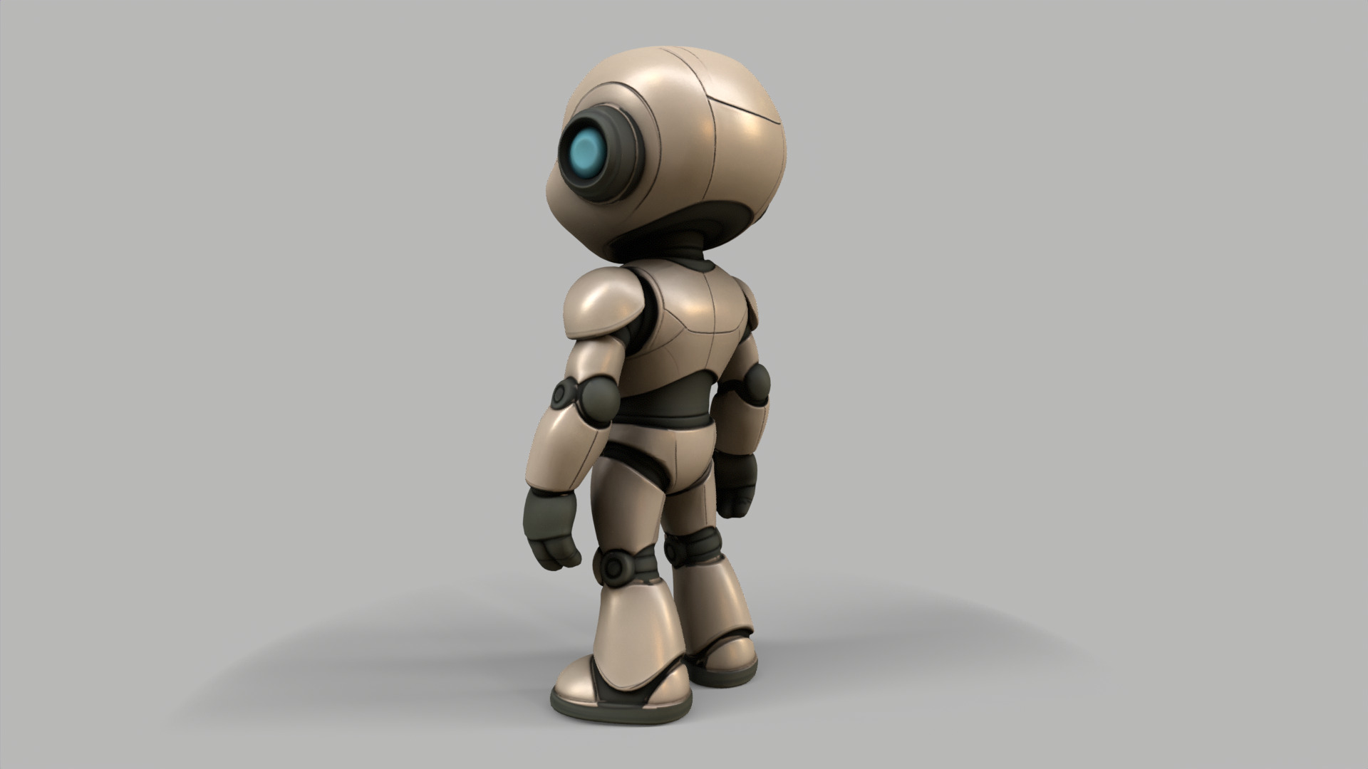 Stylized Cute Robot Low-poly 3D model_3