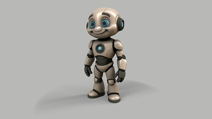 Stylized Cute Robot Low-poly 3D model