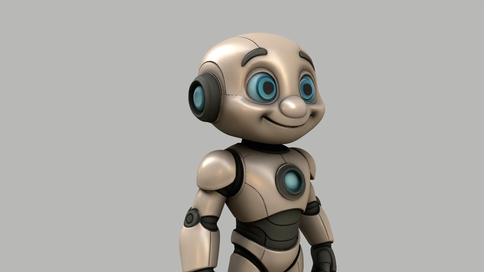 Stylized Cute Robot Low-poly 3D model_5