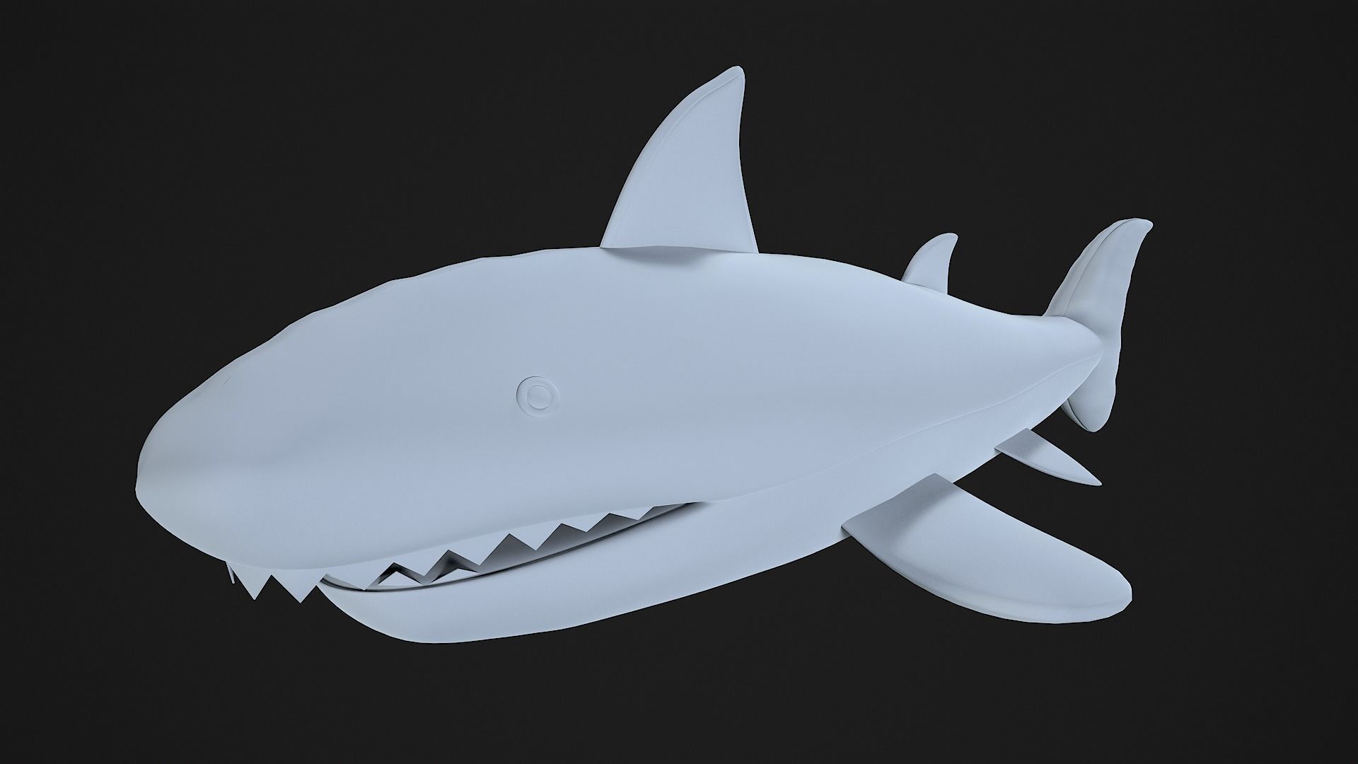 Shark Plush toy Low-poly 3D model_9