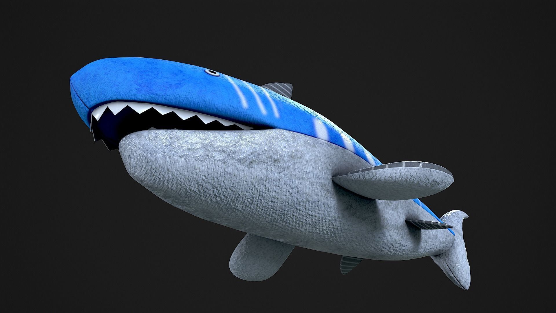 Shark Plush toy Low-poly 3D model_7