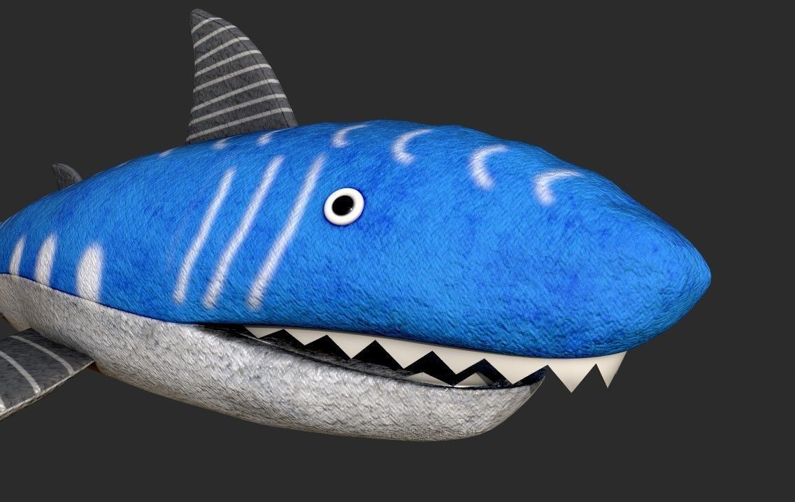Shark Plush toy Low-poly 3D model_6