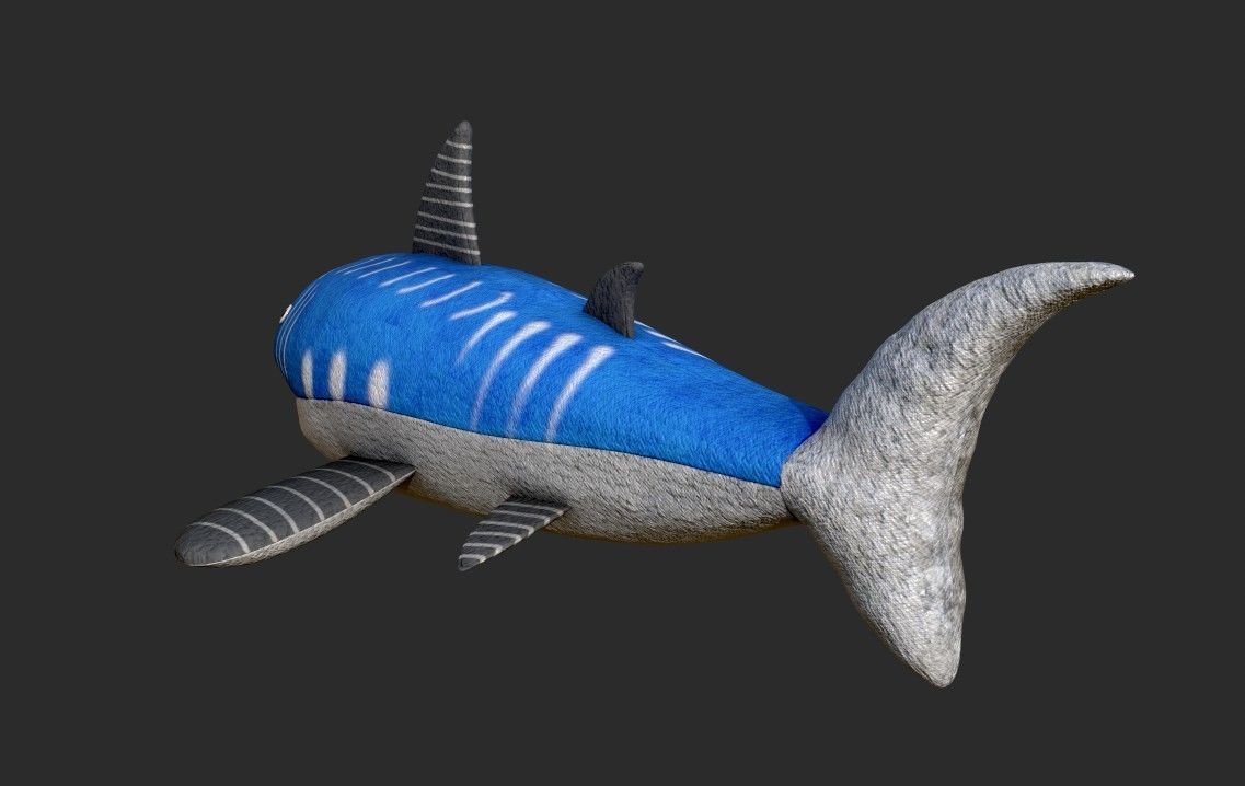 Shark Plush toy Low-poly 3D model_5