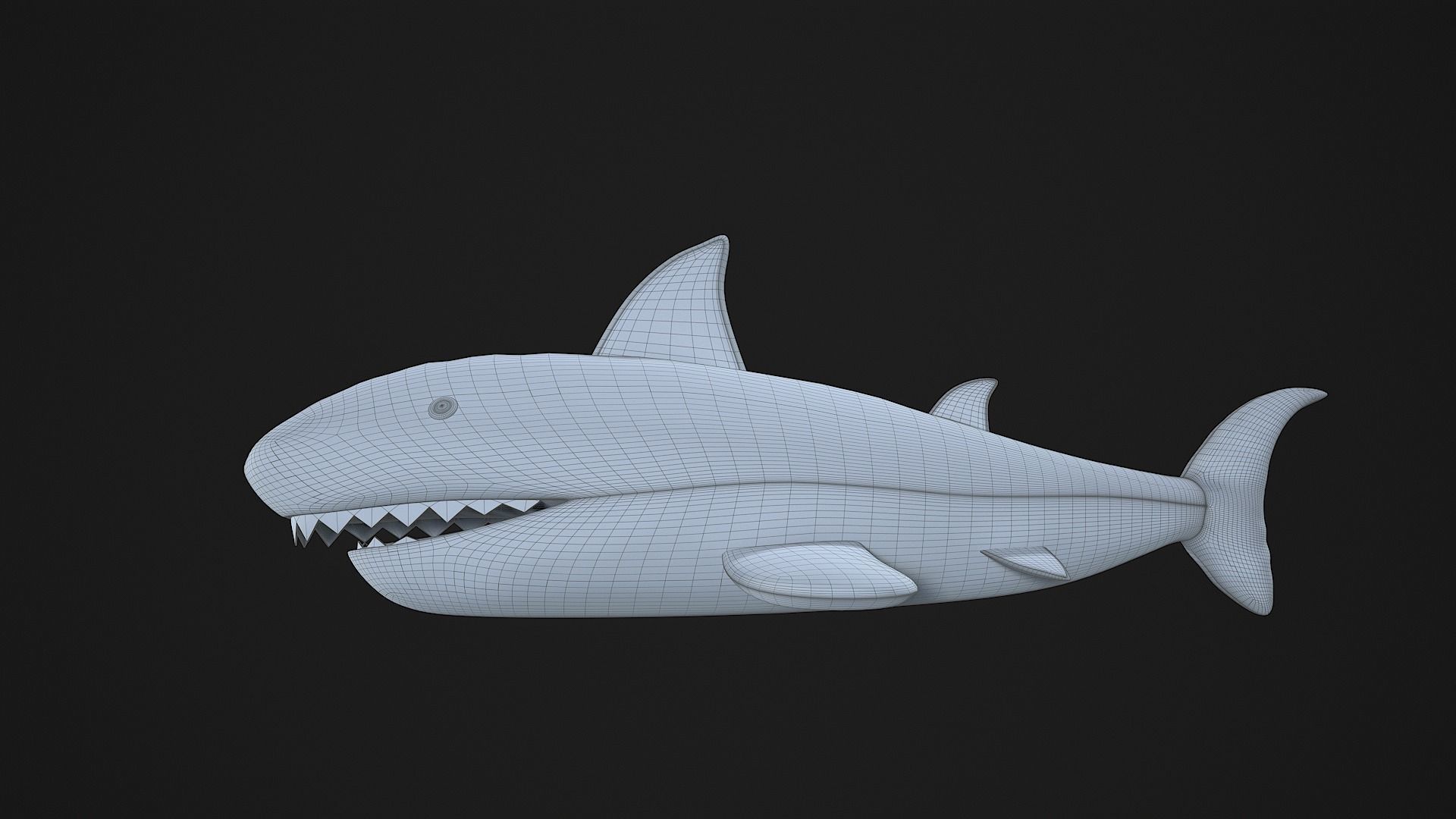 Shark Plush toy Low-poly 3D model_8