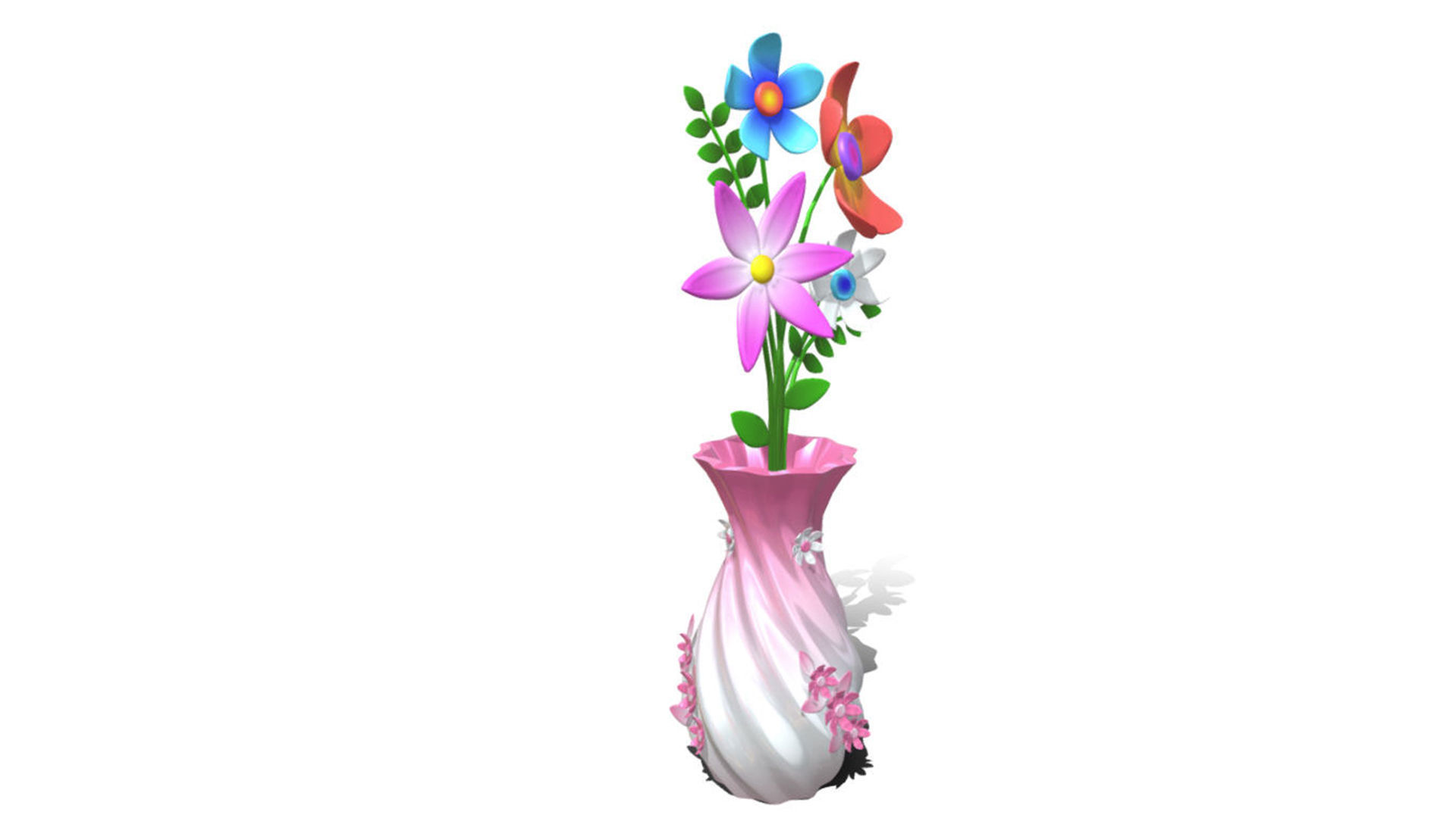 vase and flower  3D model_1