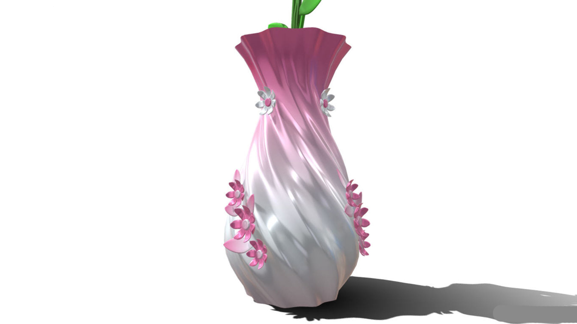 vase and flower  3D model_4