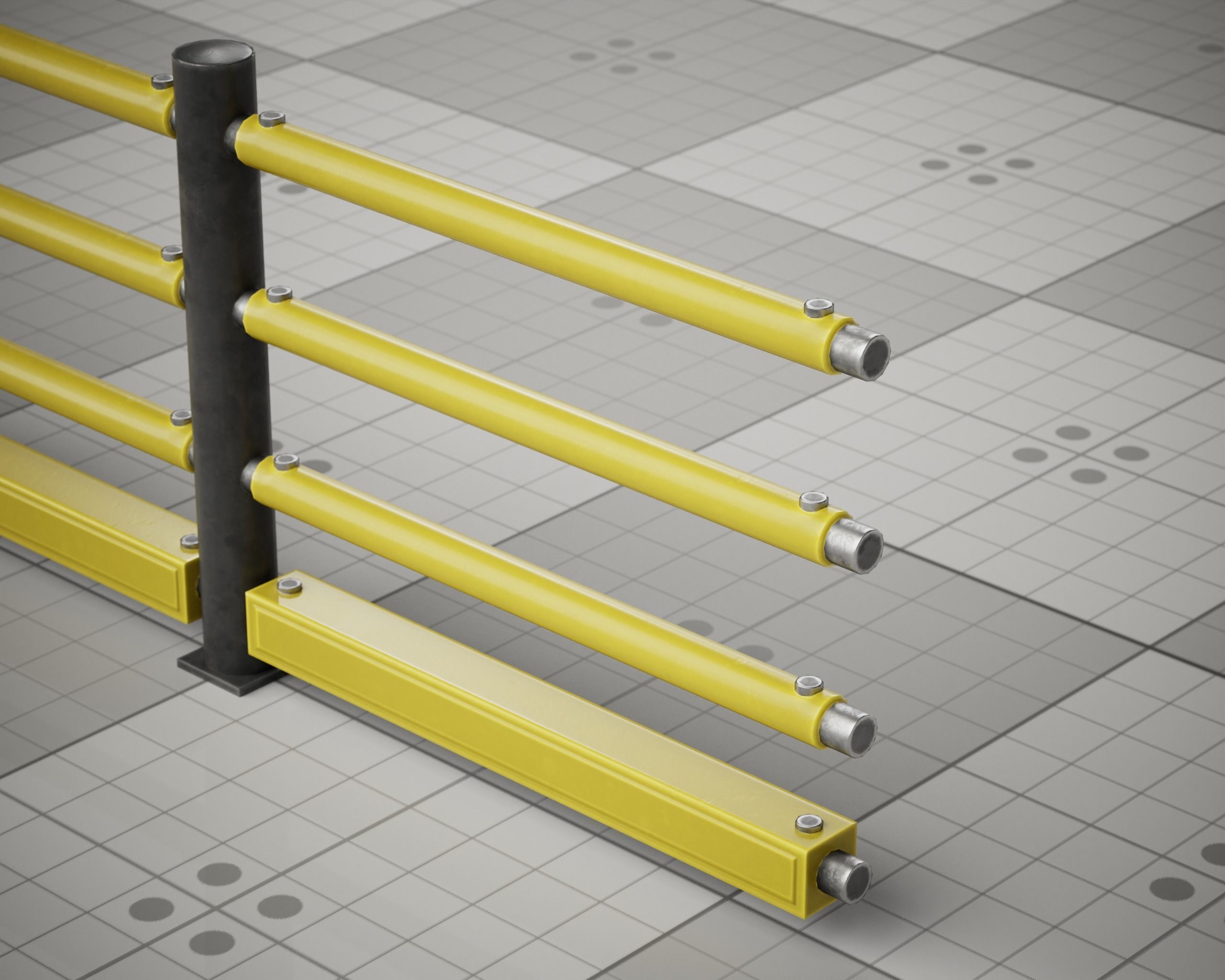 Realistic Portable Safe Fence Low-poly 3D model_2