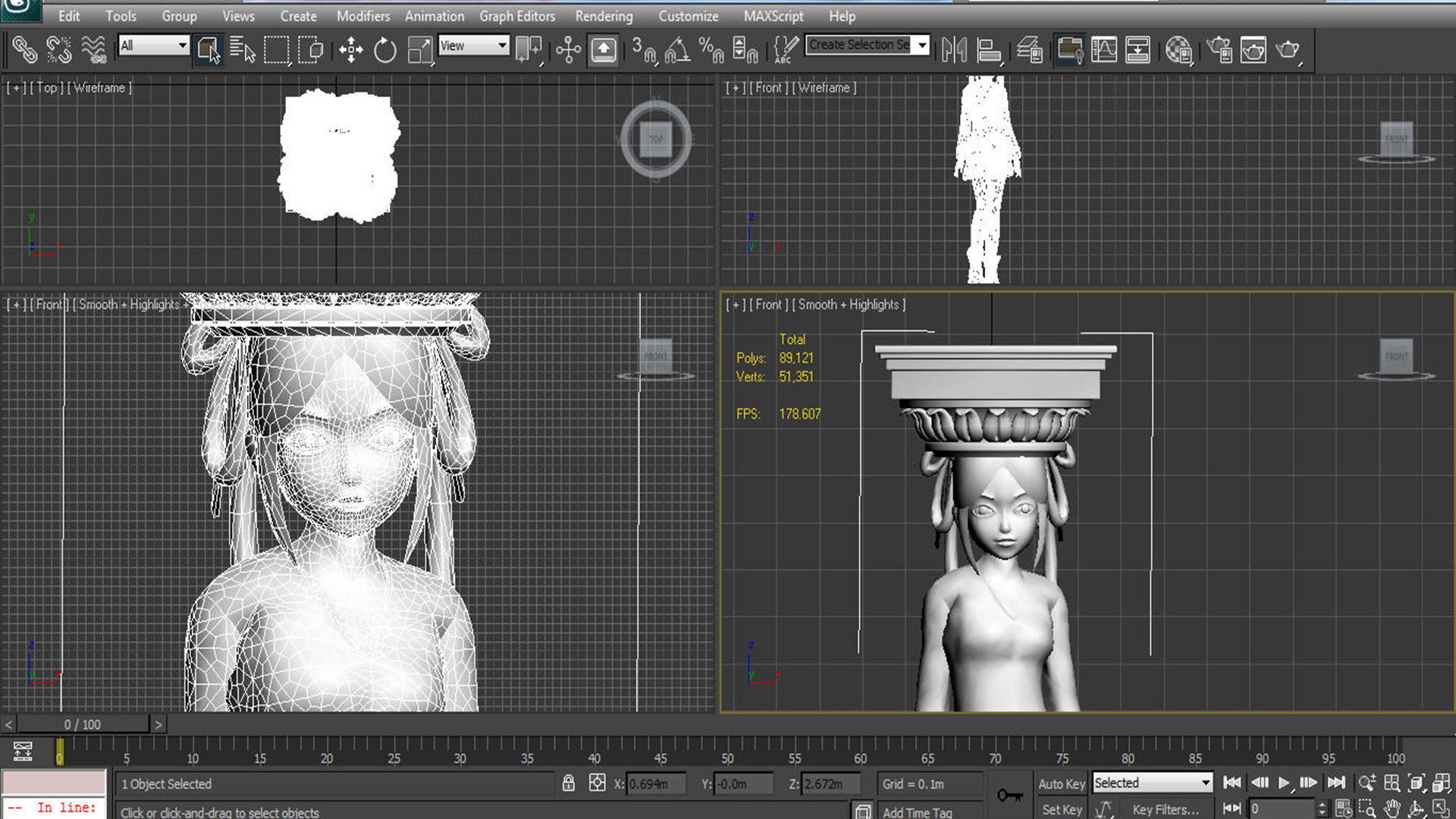 mordan lady pillar  3D model_6