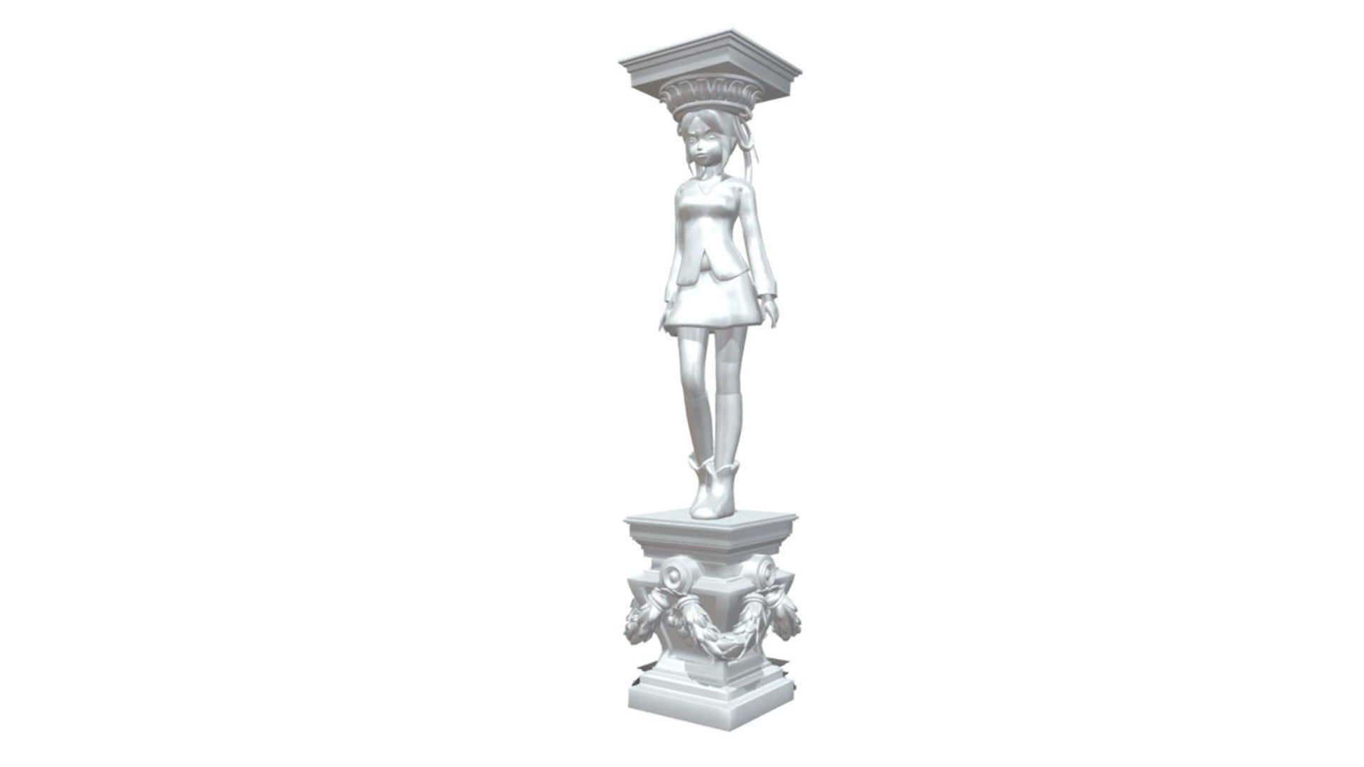 mordan lady pillar  3D model_3