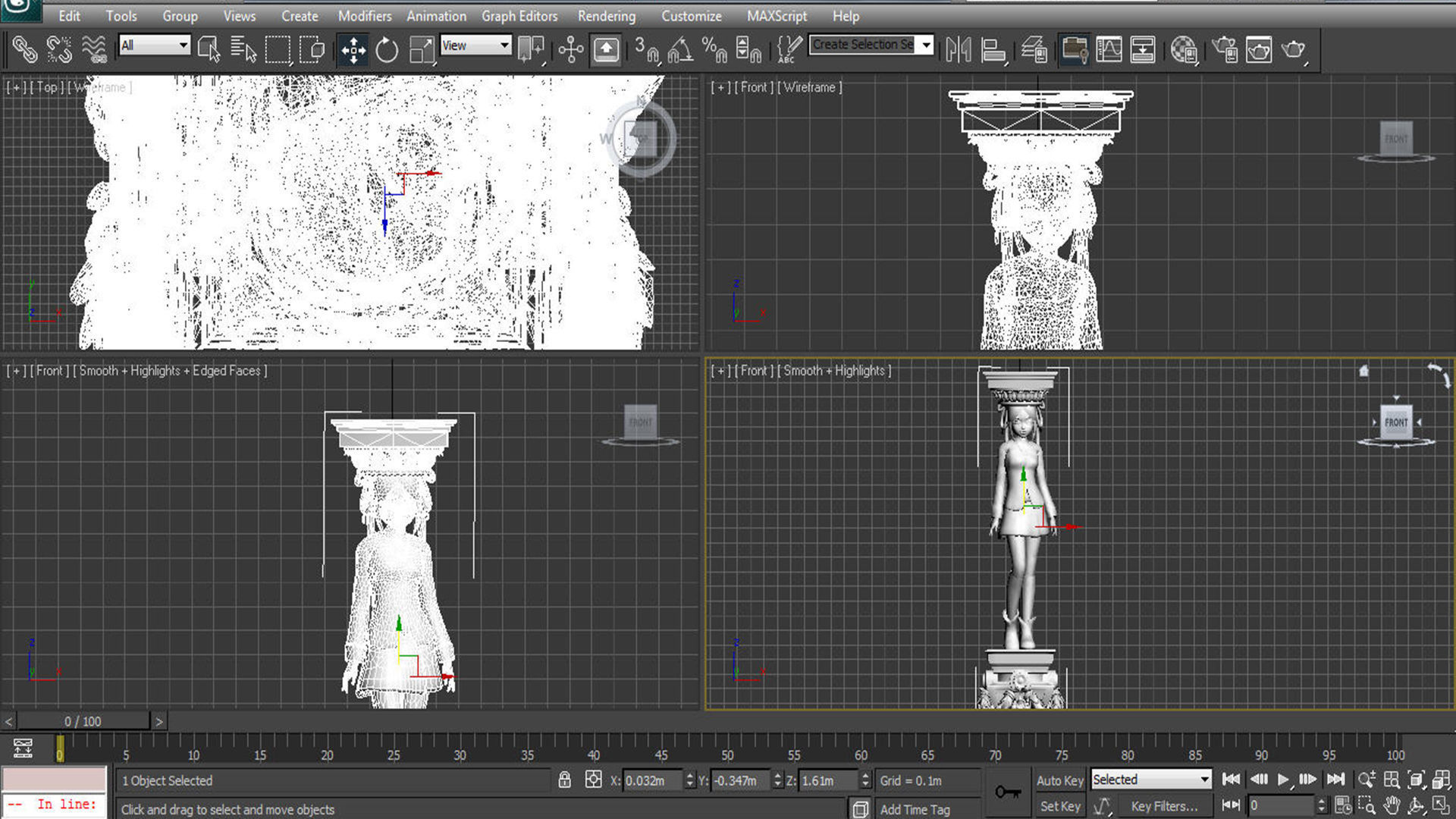 mordan lady pillar  3D model_7