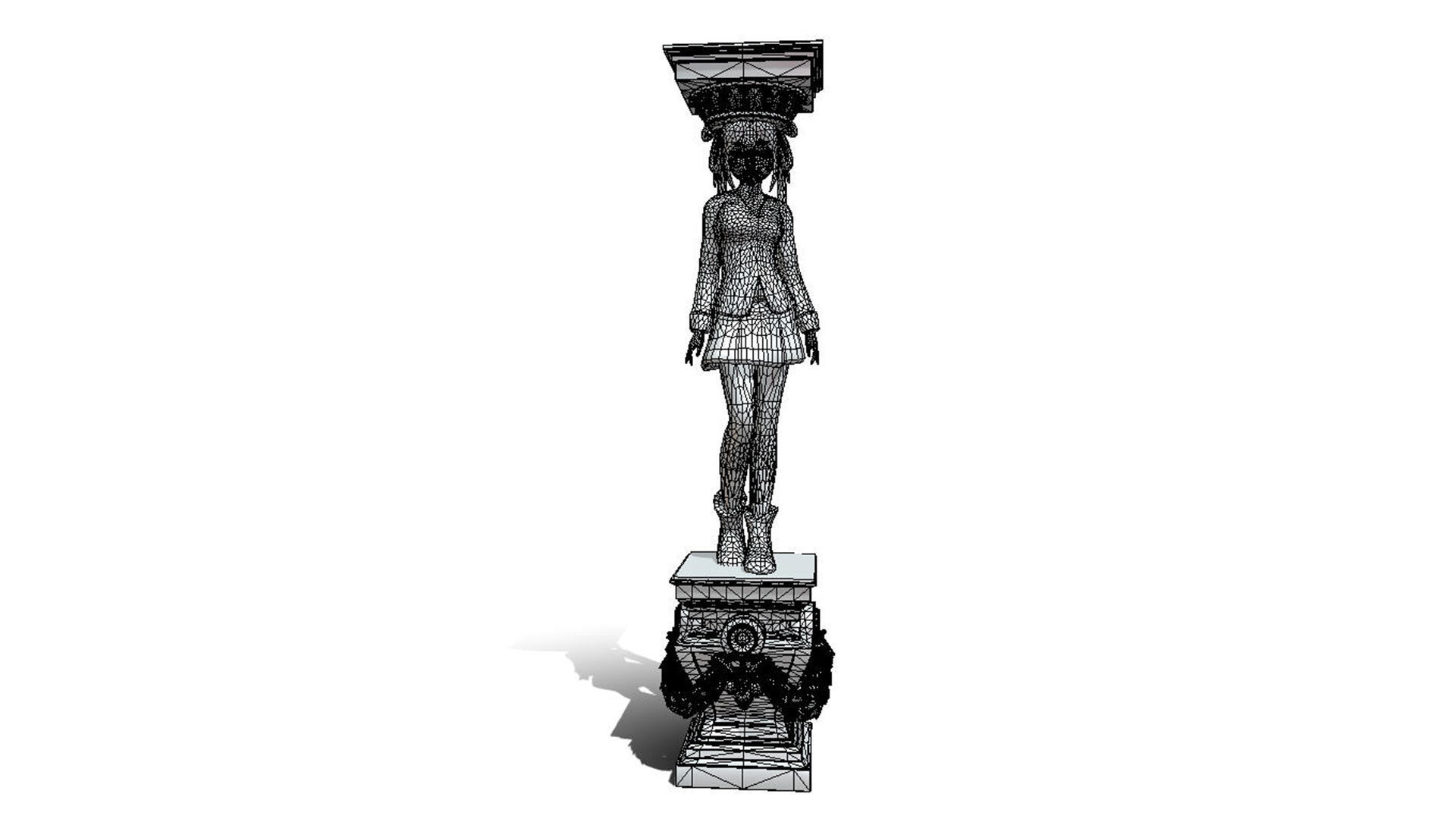 mordan lady pillar  3D model_2