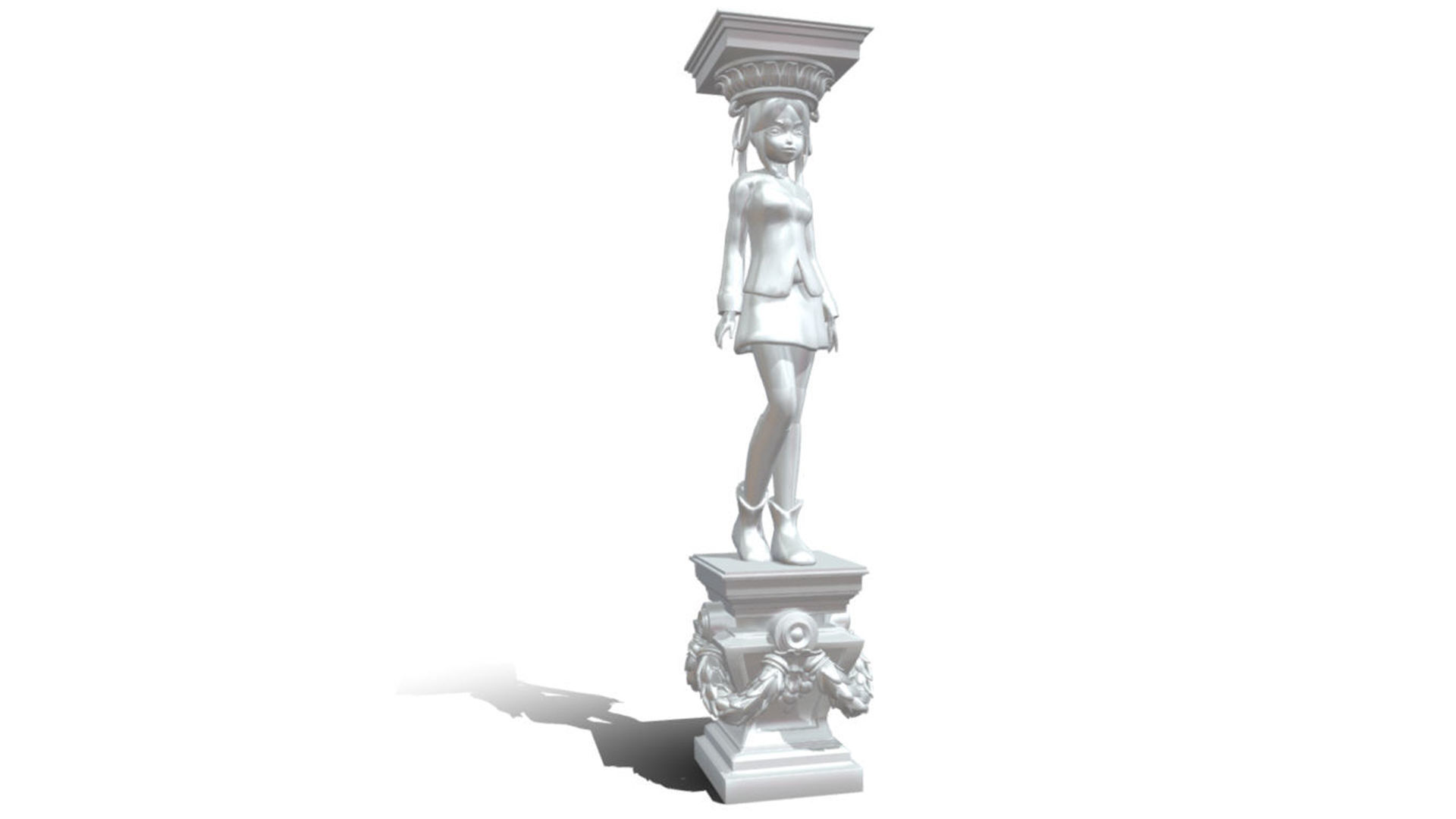 mordan lady pillar  3D model_5
