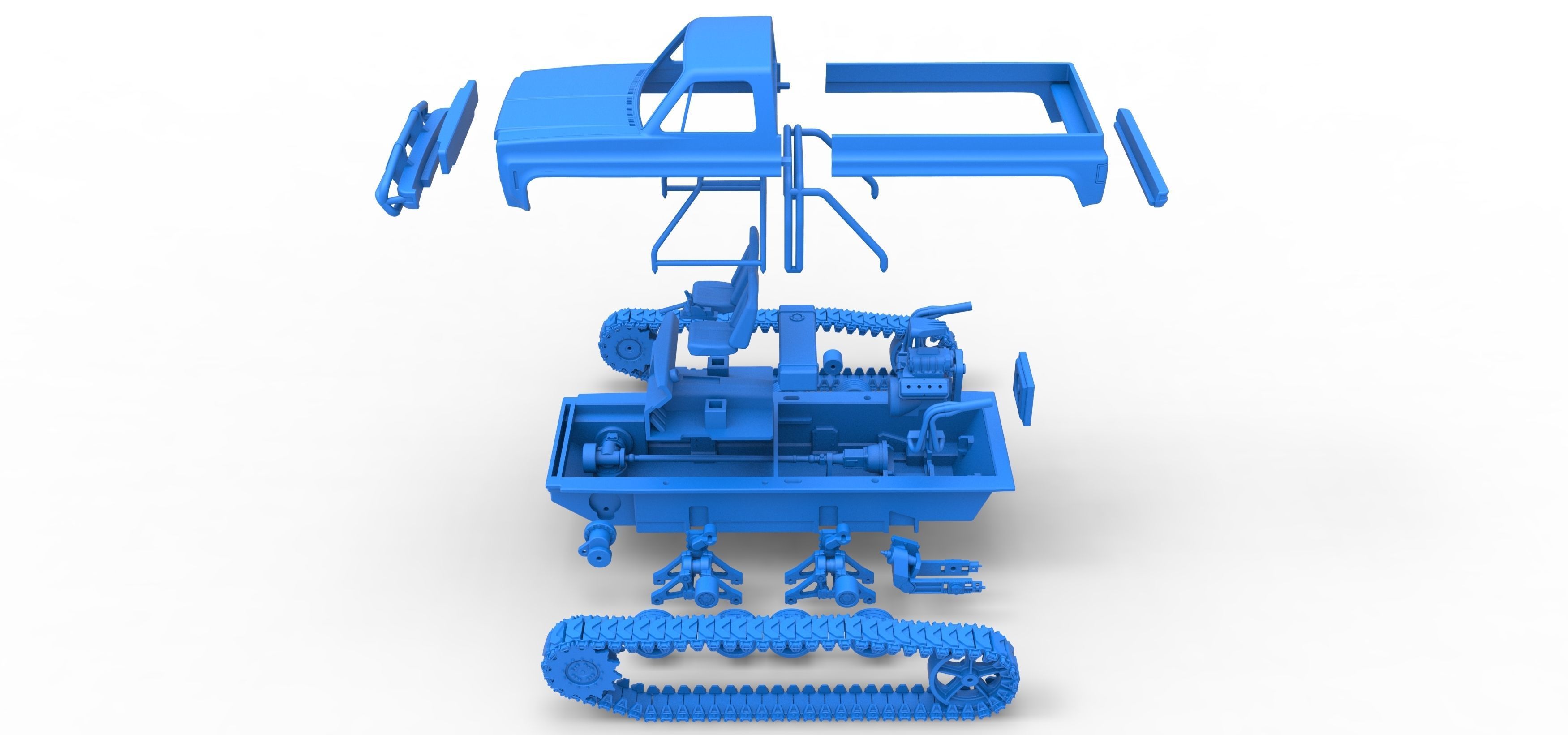 Vintage Monster tank Scale 1 to 25 3D print model_40