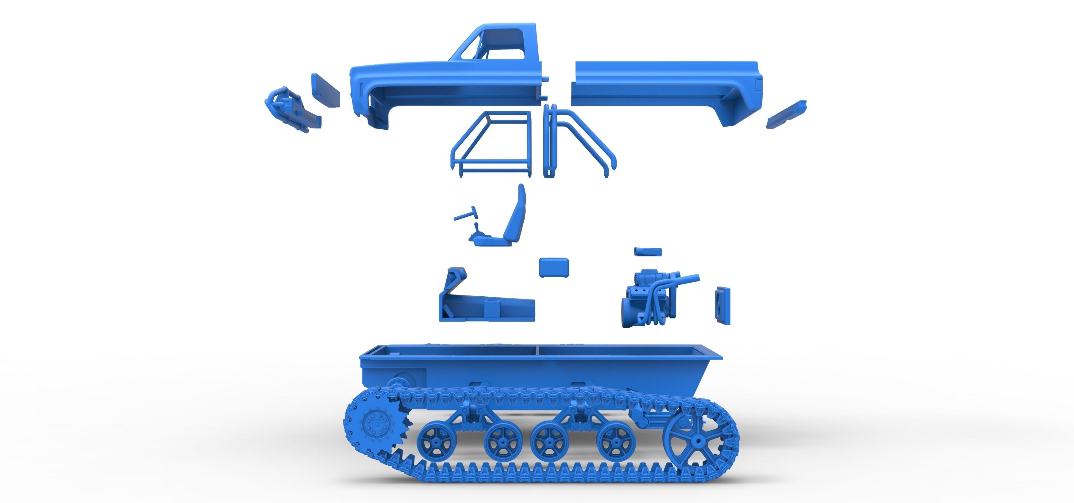 Vintage Monster tank Scale 1 to 25 3D print model_39