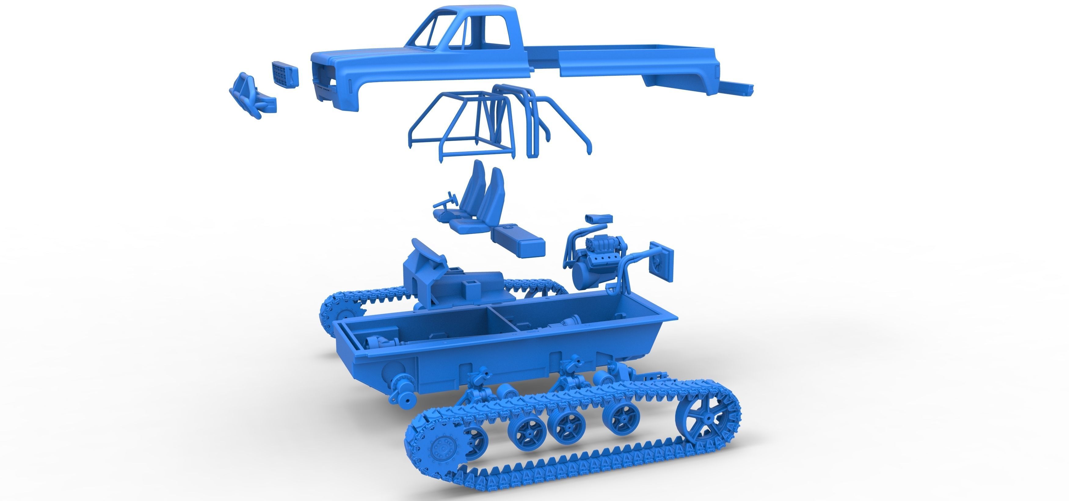 Vintage Monster tank Scale 1 to 25 3D print model_35