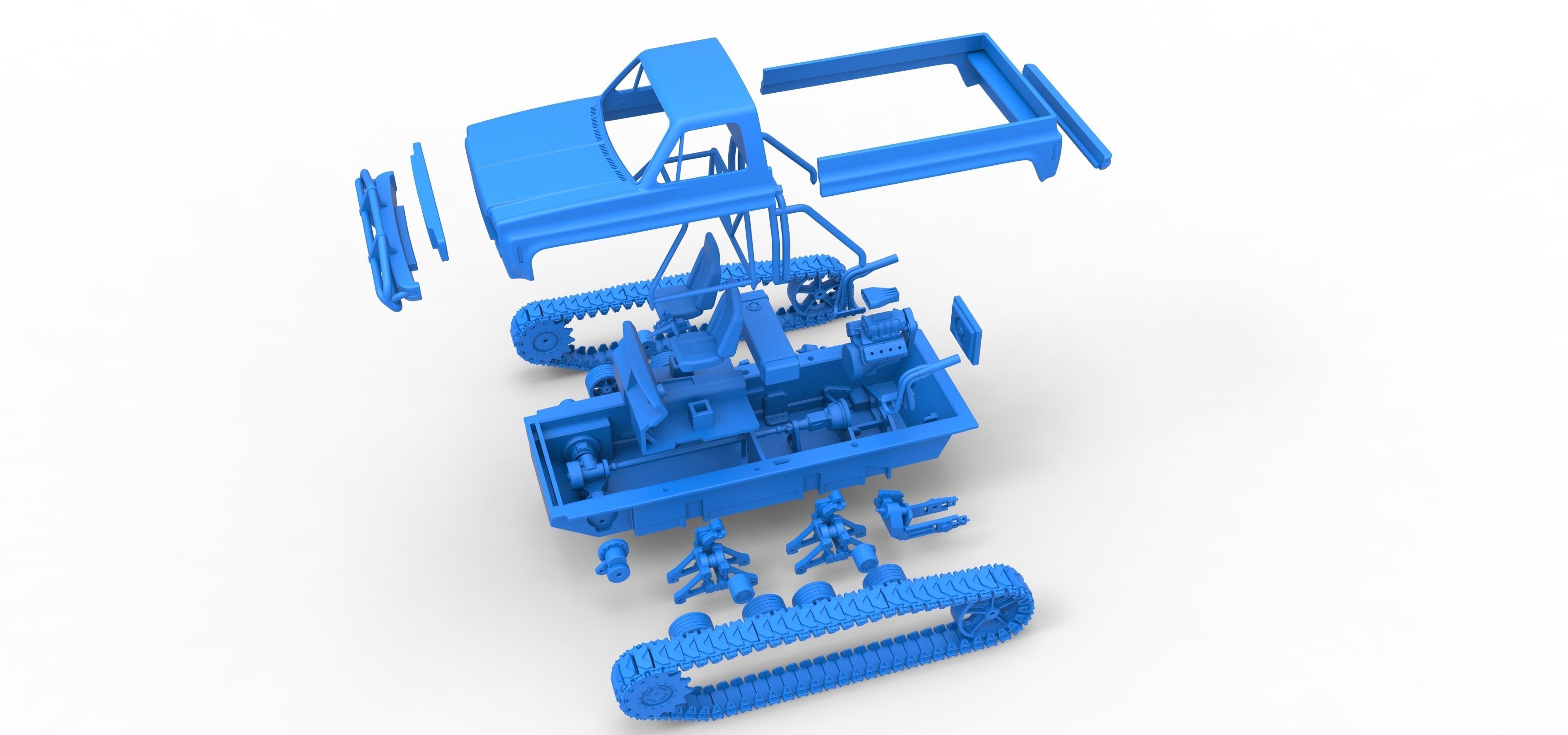 Vintage Monster tank Scale 1 to 25 3D print model_36