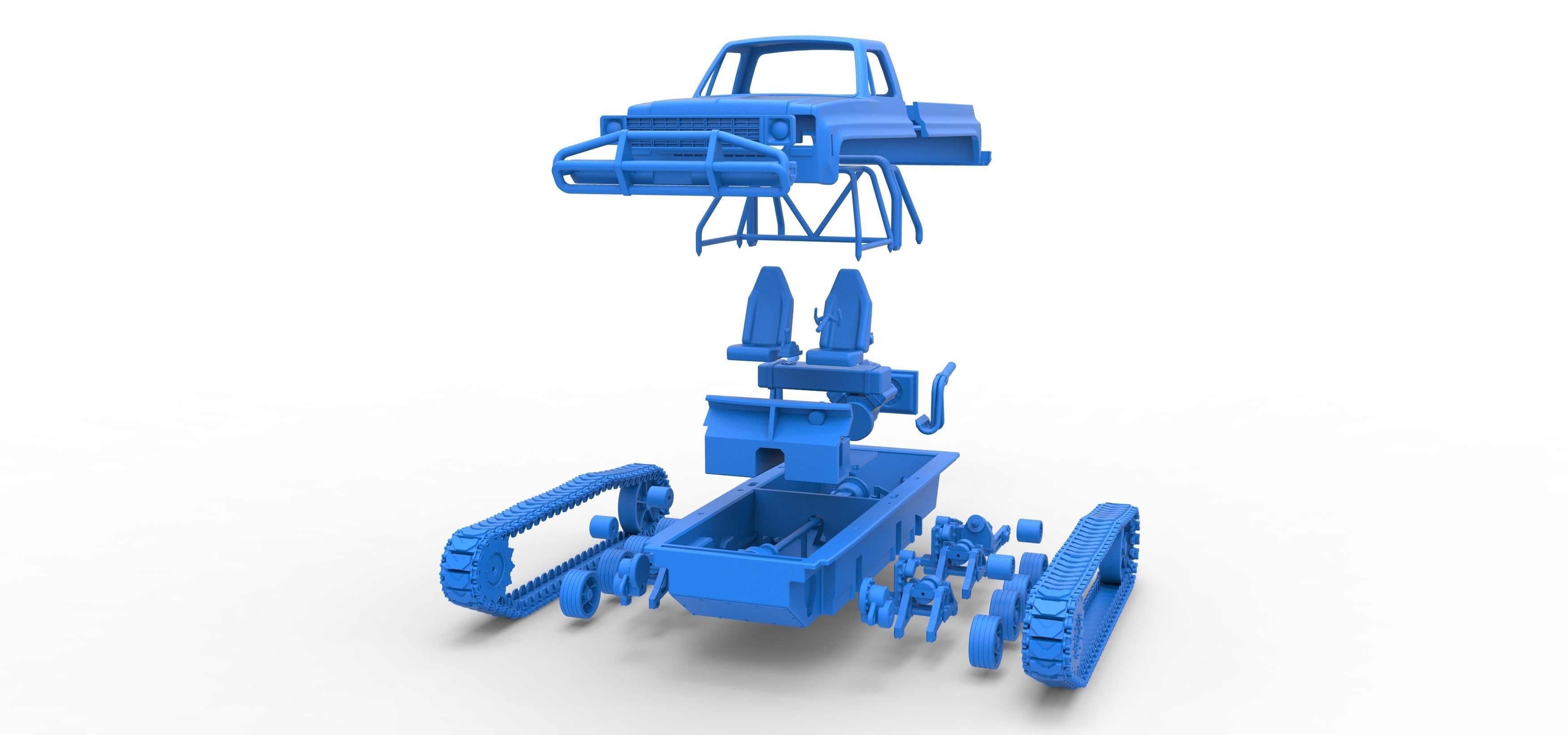 Vintage Monster tank Scale 1 to 25 3D print model_38