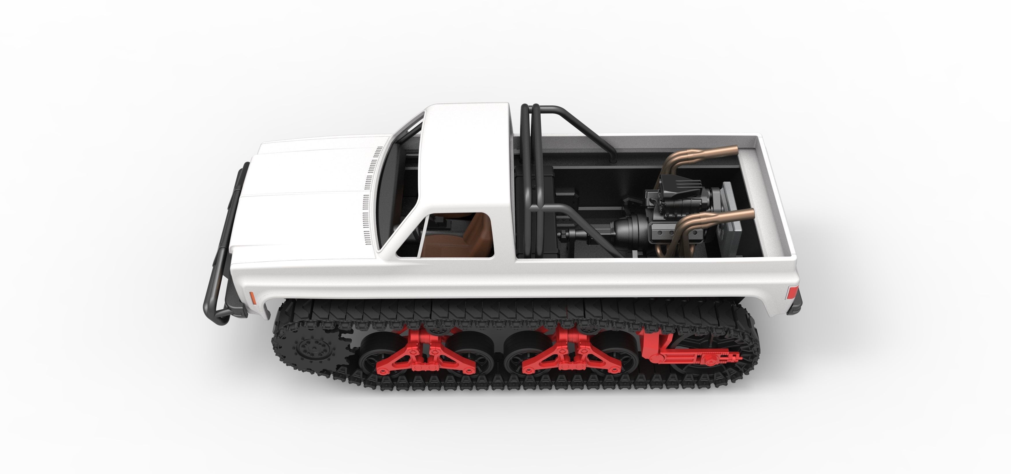 Vintage Monster tank Scale 1 to 25 3D print model_10