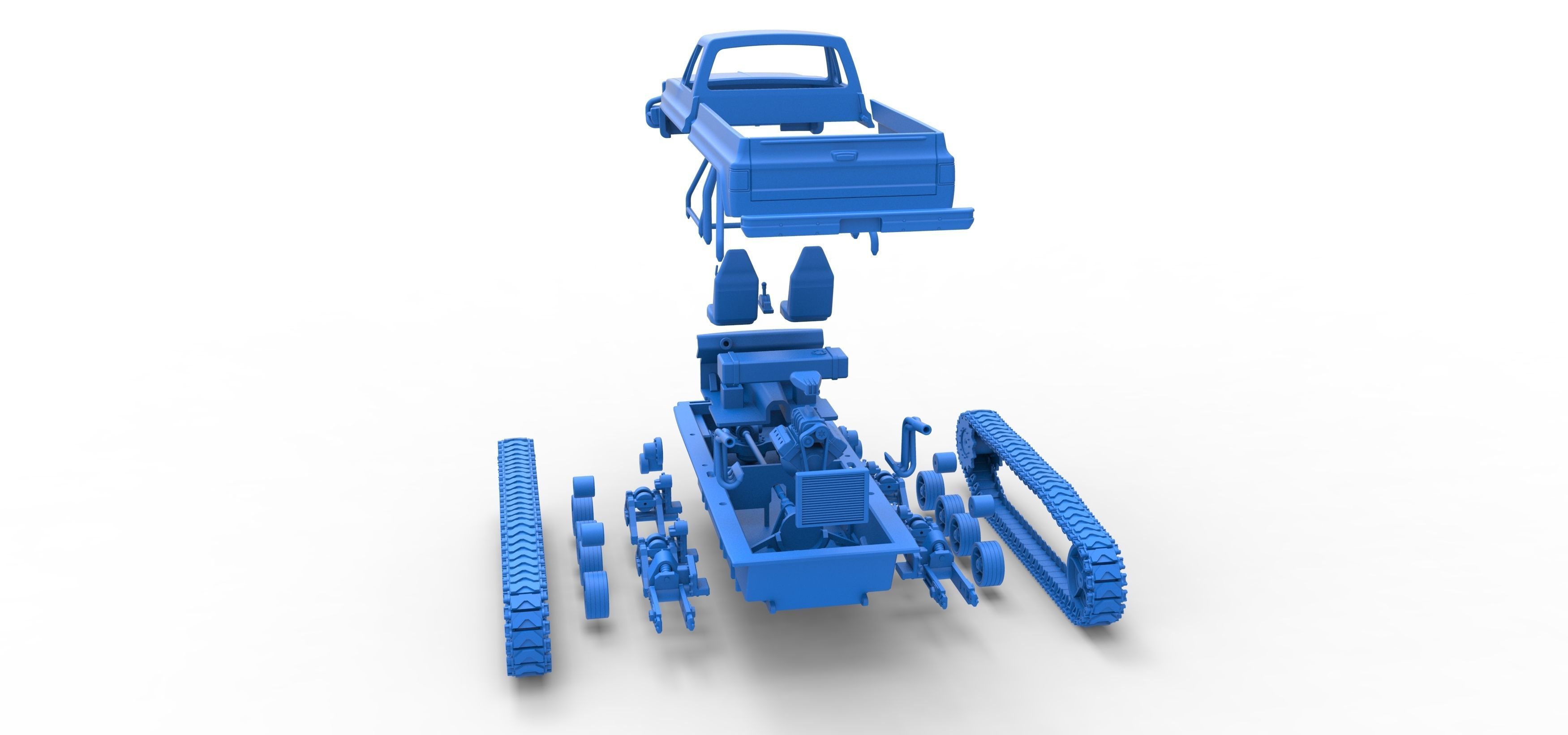 Vintage Monster tank Scale 1 to 25 3D print model_42