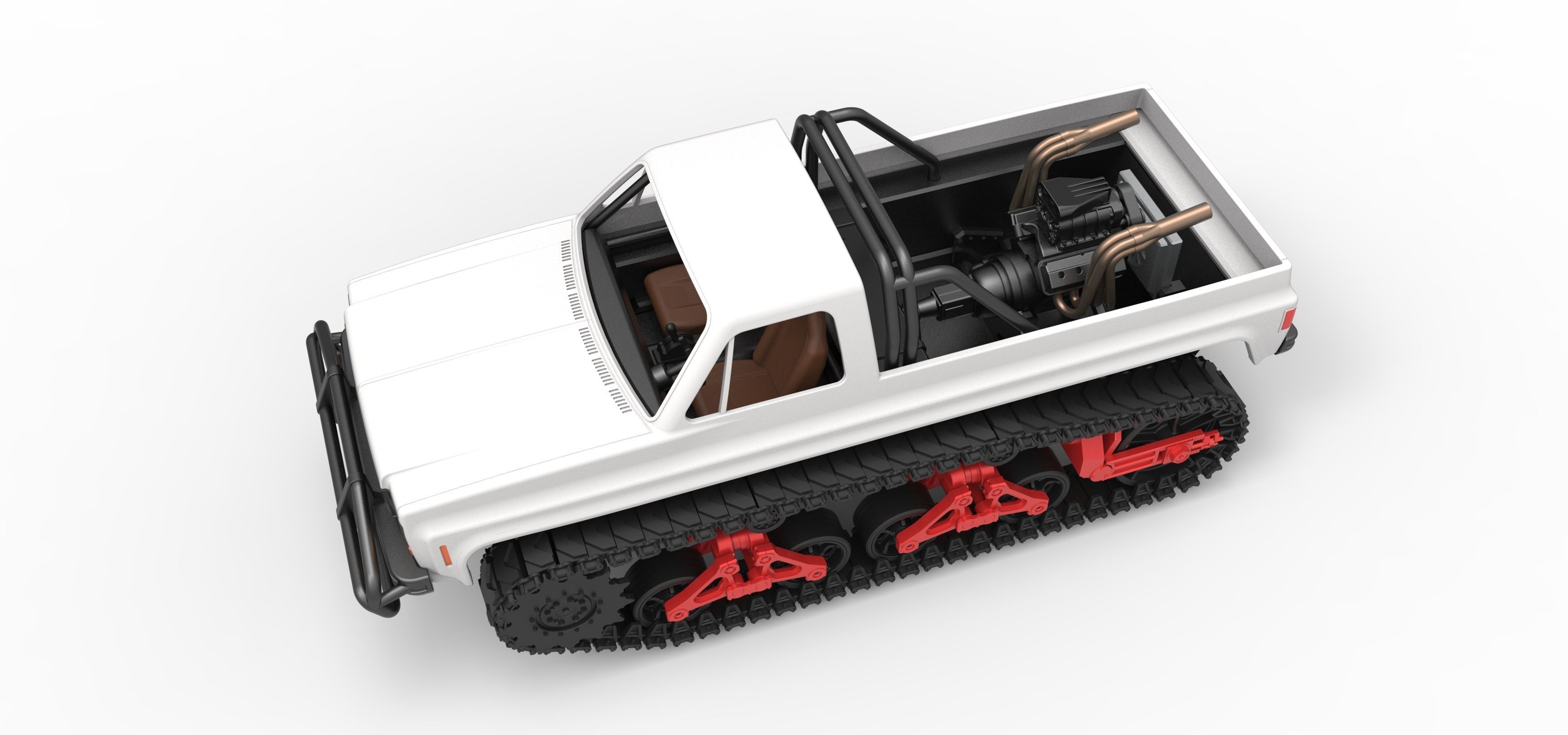 Vintage Monster tank Scale 1 to 25 3D print model_4