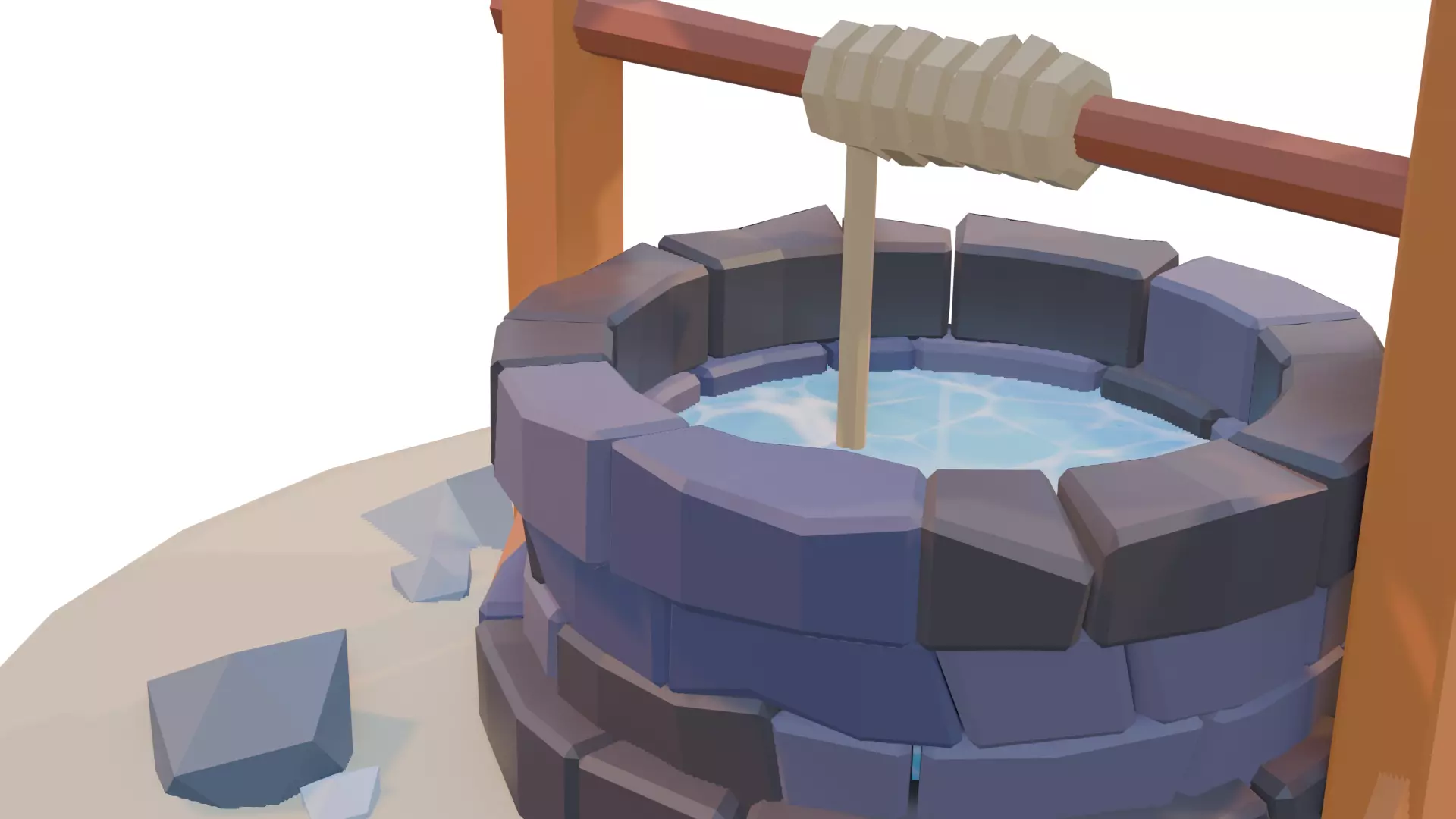 water well Free low-poly 3D model