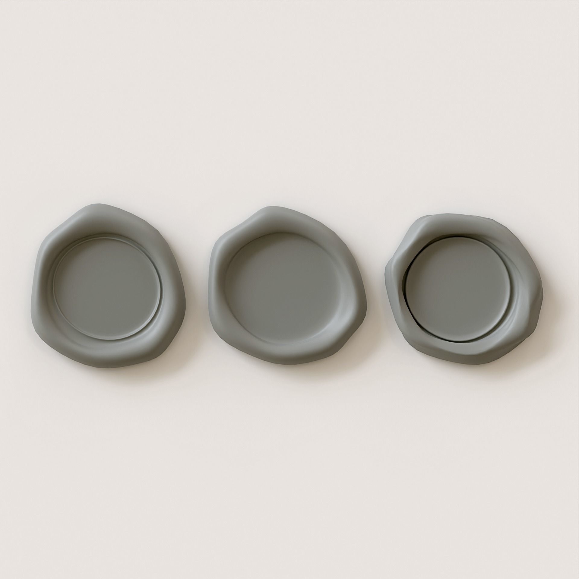 Customizable 3D Wax Seal Stamp Pack Low-poly 3D model_7