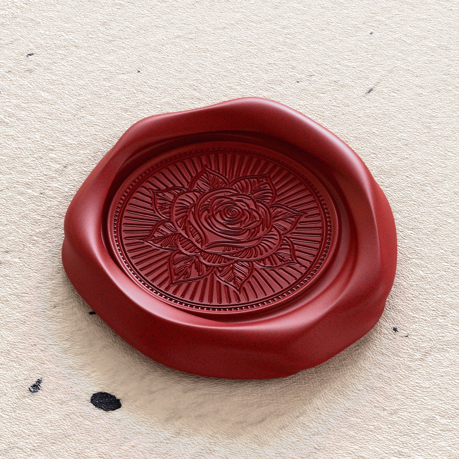 Customizable 3D Wax Seal Stamp Pack Low-poly 3D model_3