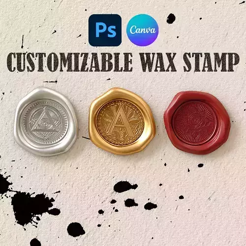Customizable 3D Wax Seal Stamp Pack