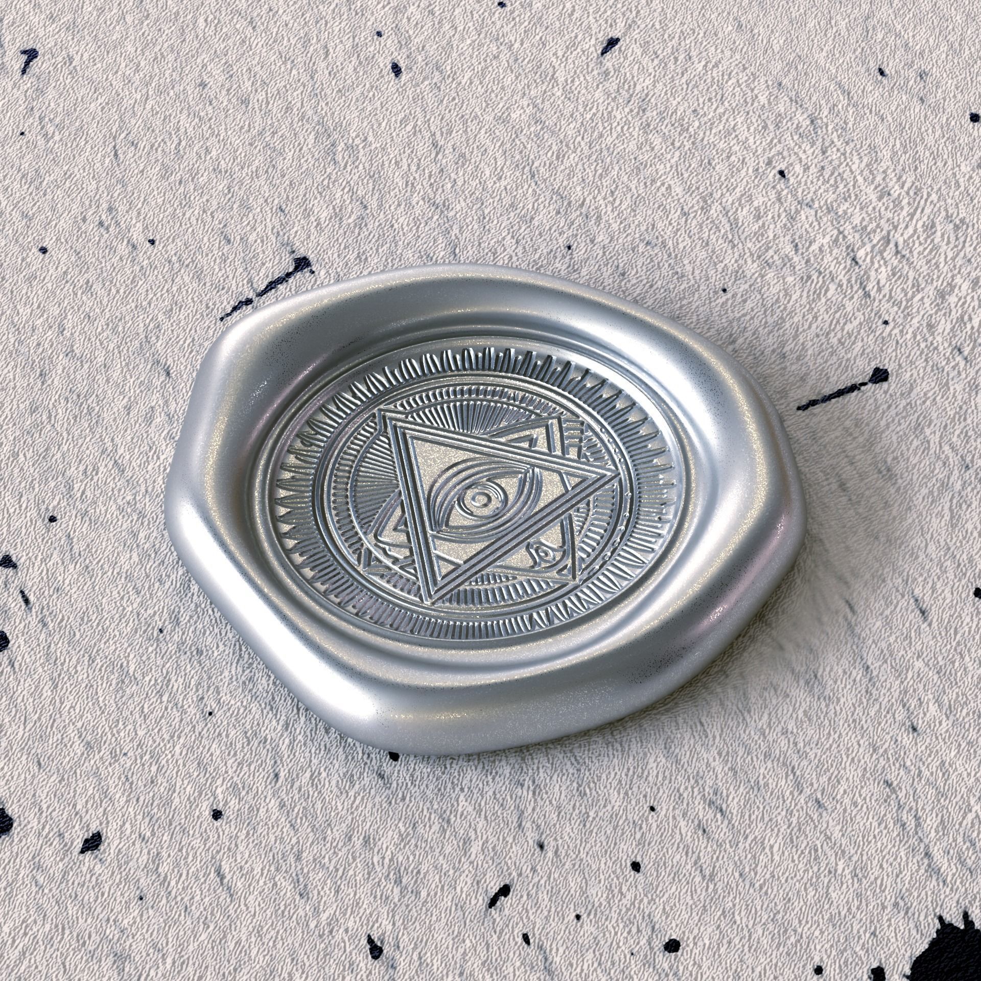 Customizable 3D Wax Seal Stamp Pack Low-poly 3D model_2