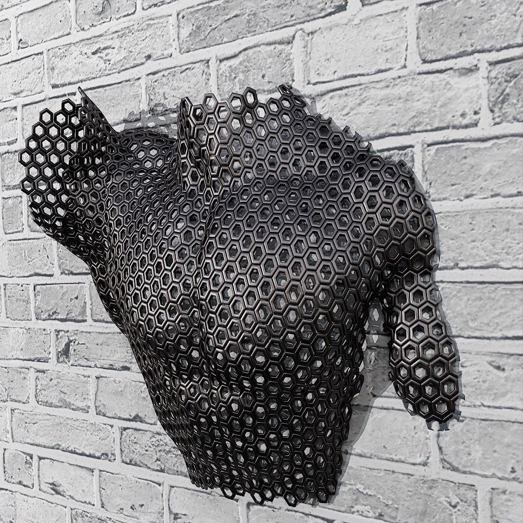 decorative standing and mural body figure Low-poly 3D model_5