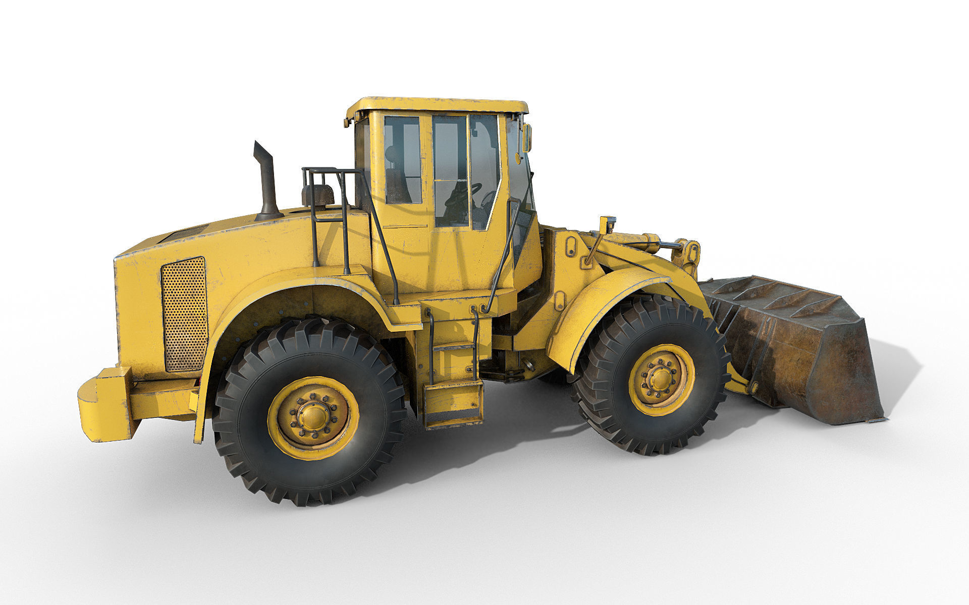 Wheel Loader Low-poly 3D model_5