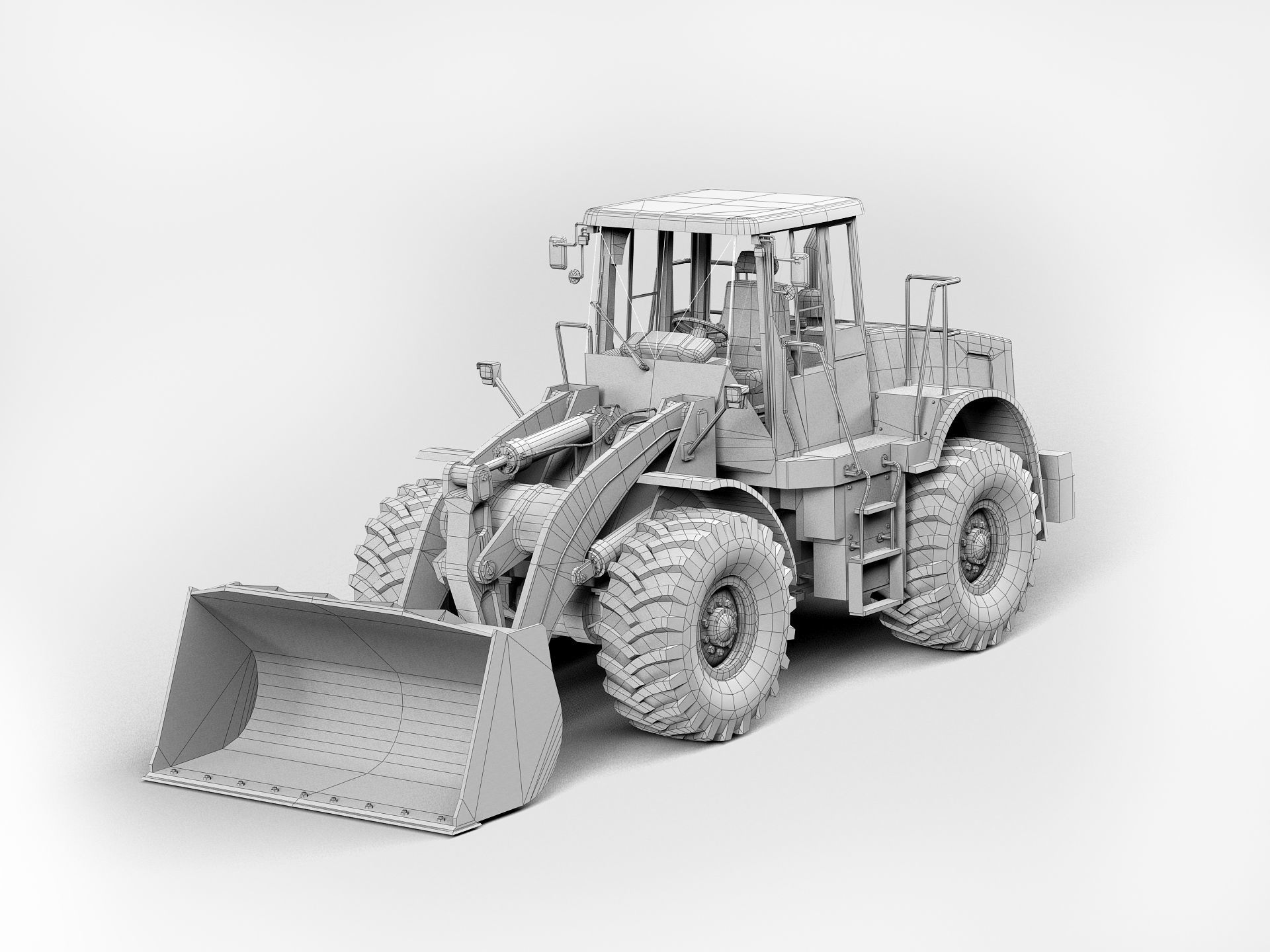 Wheel Loader Low-poly 3D model_8