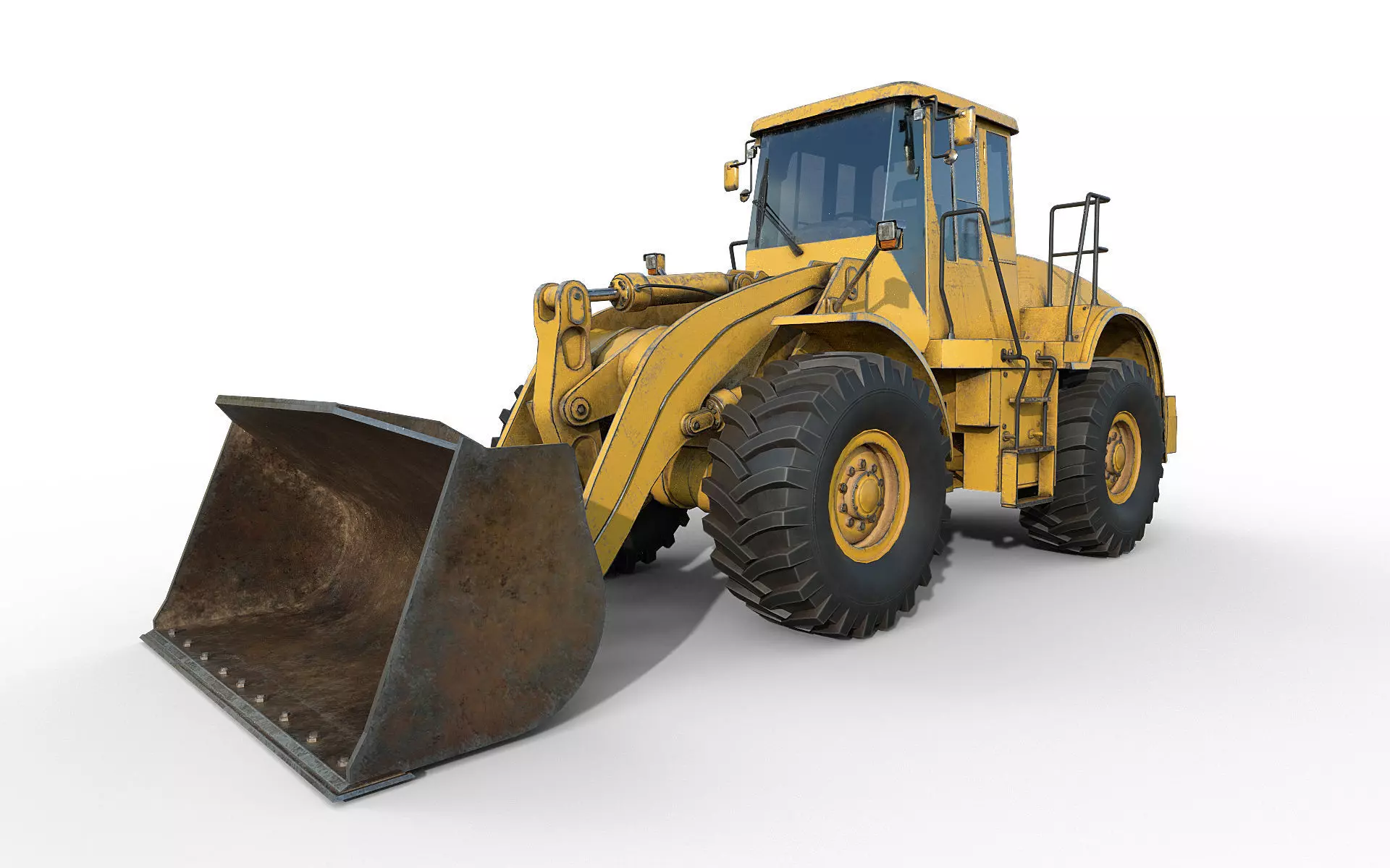 Wheel Loader Low-poly 3D model_0