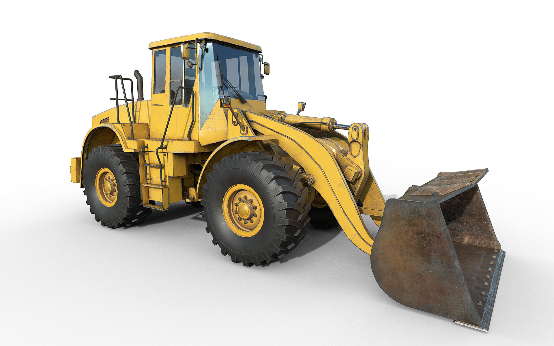 Wheel Loader Low-poly 3D model_6