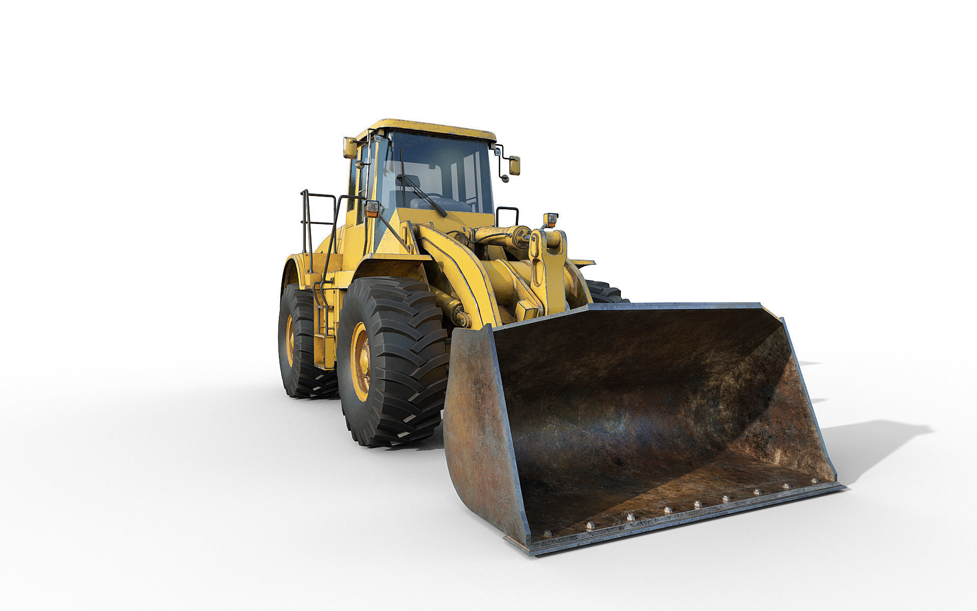 Wheel Loader Low-poly 3D model_7