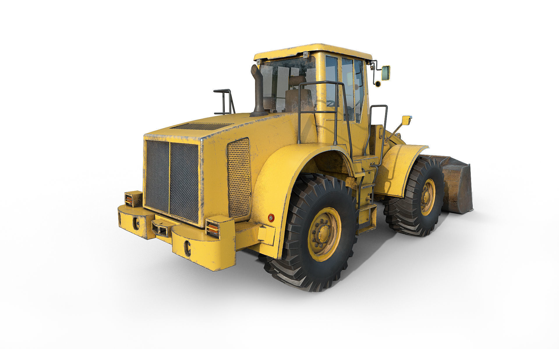 Wheel Loader Low-poly 3D model_4