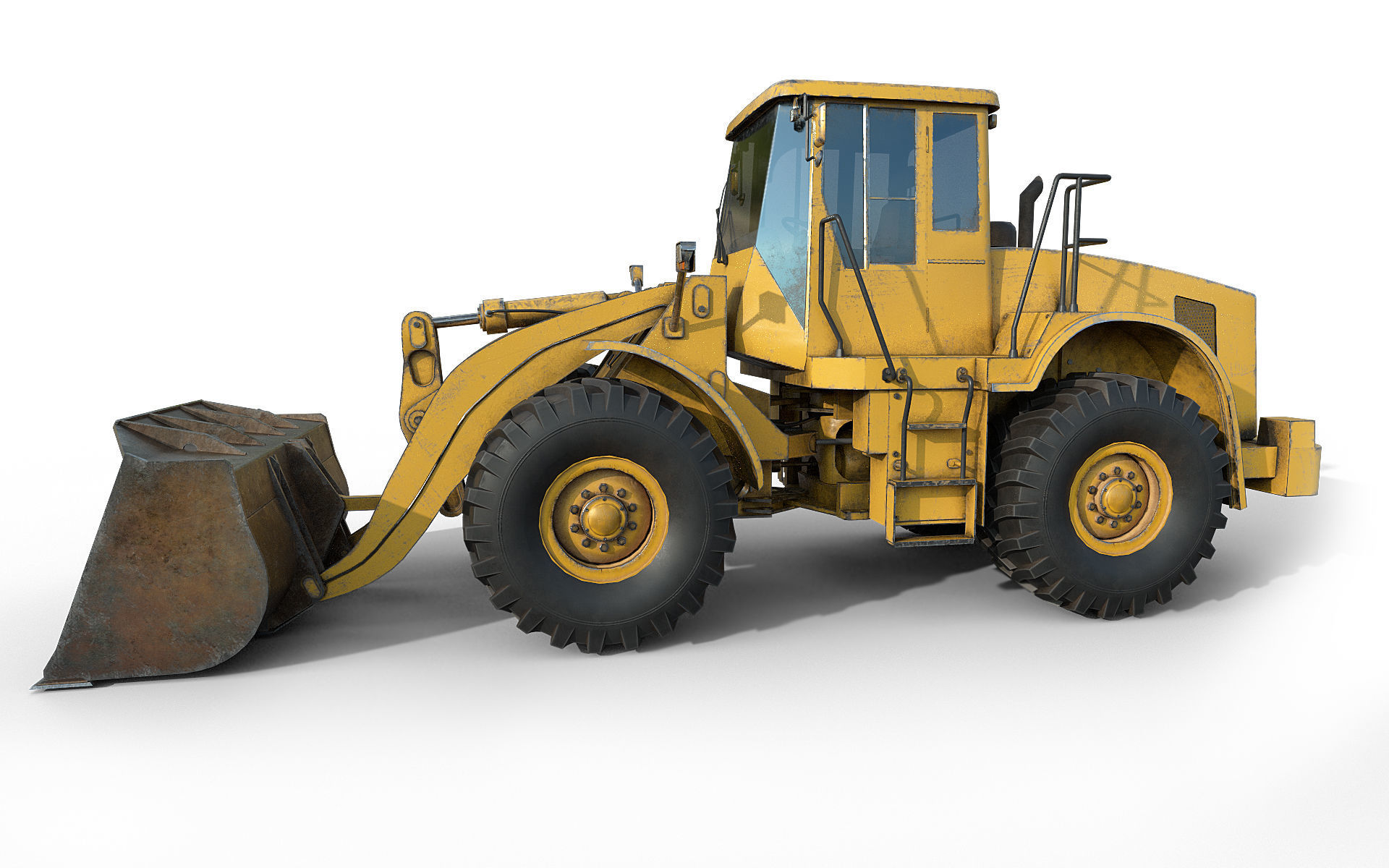 Wheel Loader Low-poly 3D model_1