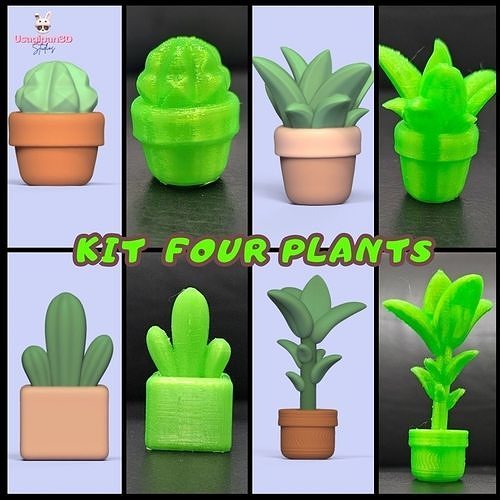 Kit Four Plants 3D print model