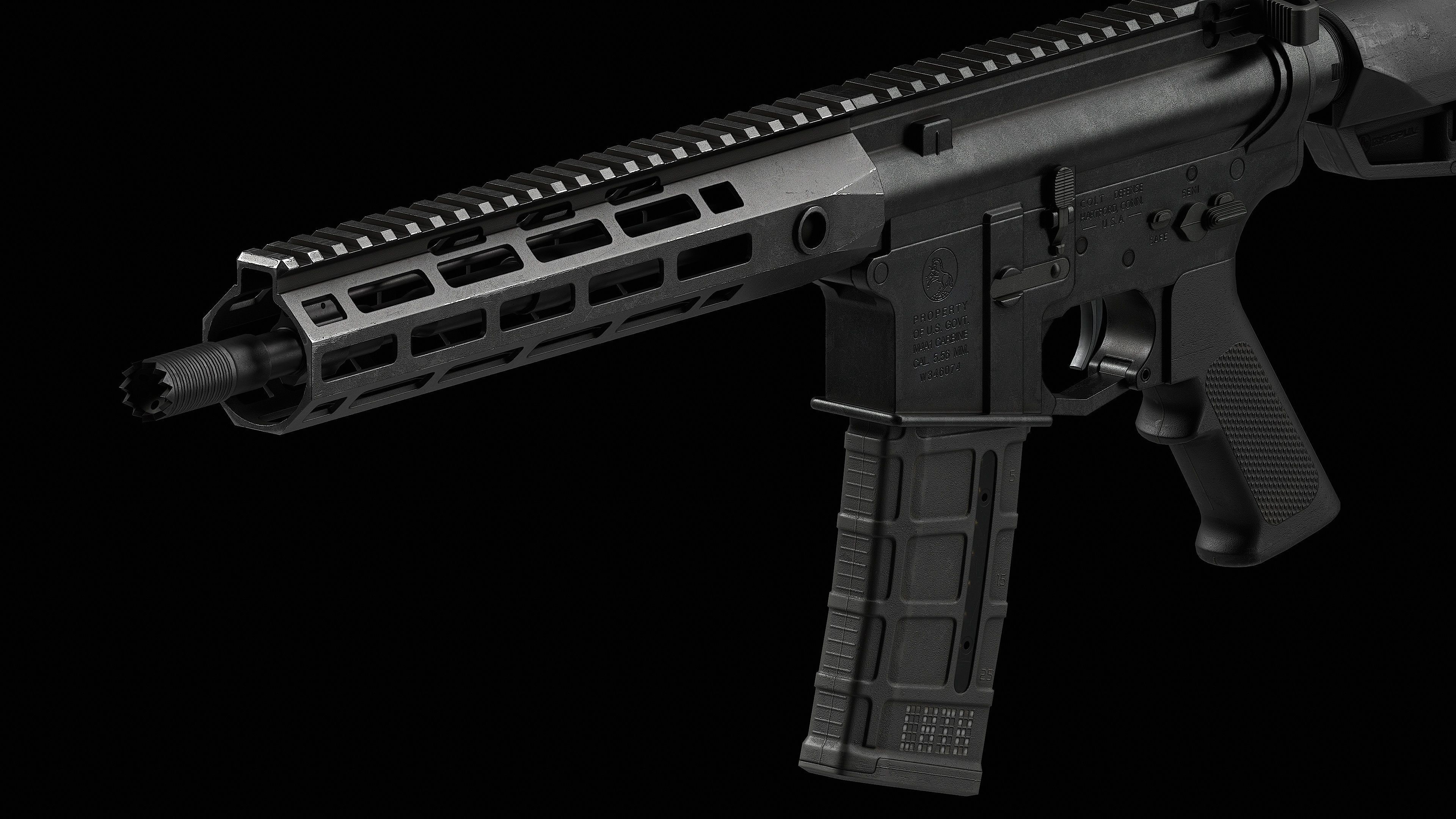 Magazine PMAG 30 Round AR M4 GEN M3 Low-poly 3D model_7
